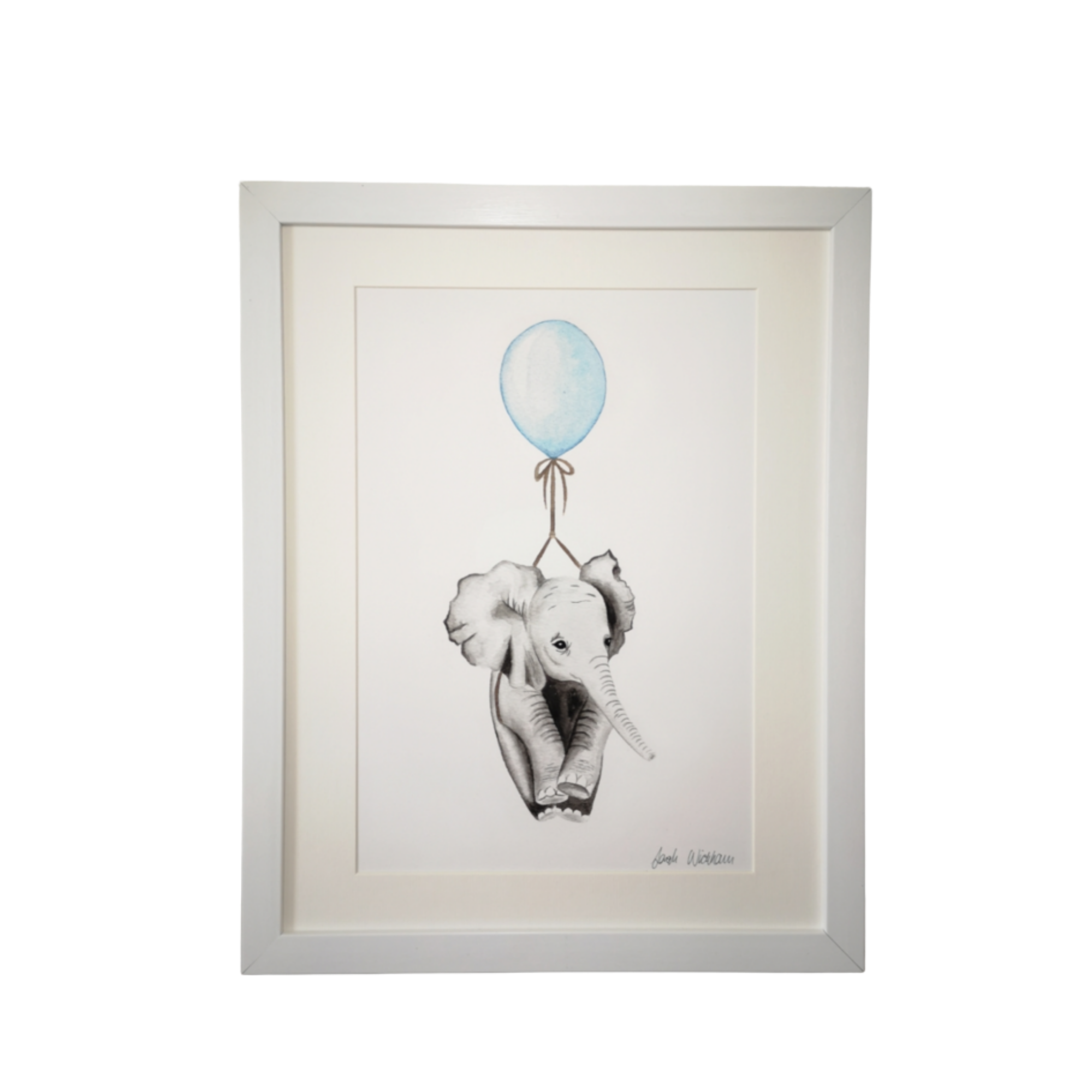 Elephant with Blue Balloon - Over The Moon