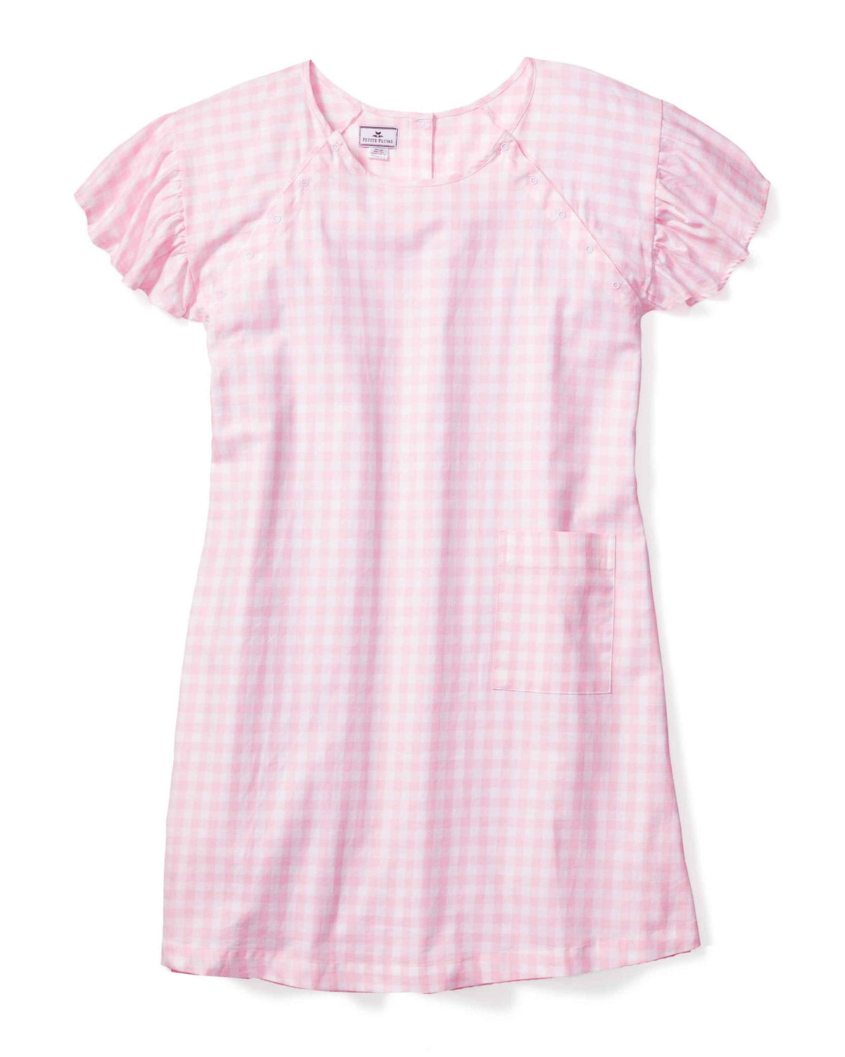 Pink Gingham Hospital Gown - Over The Moon