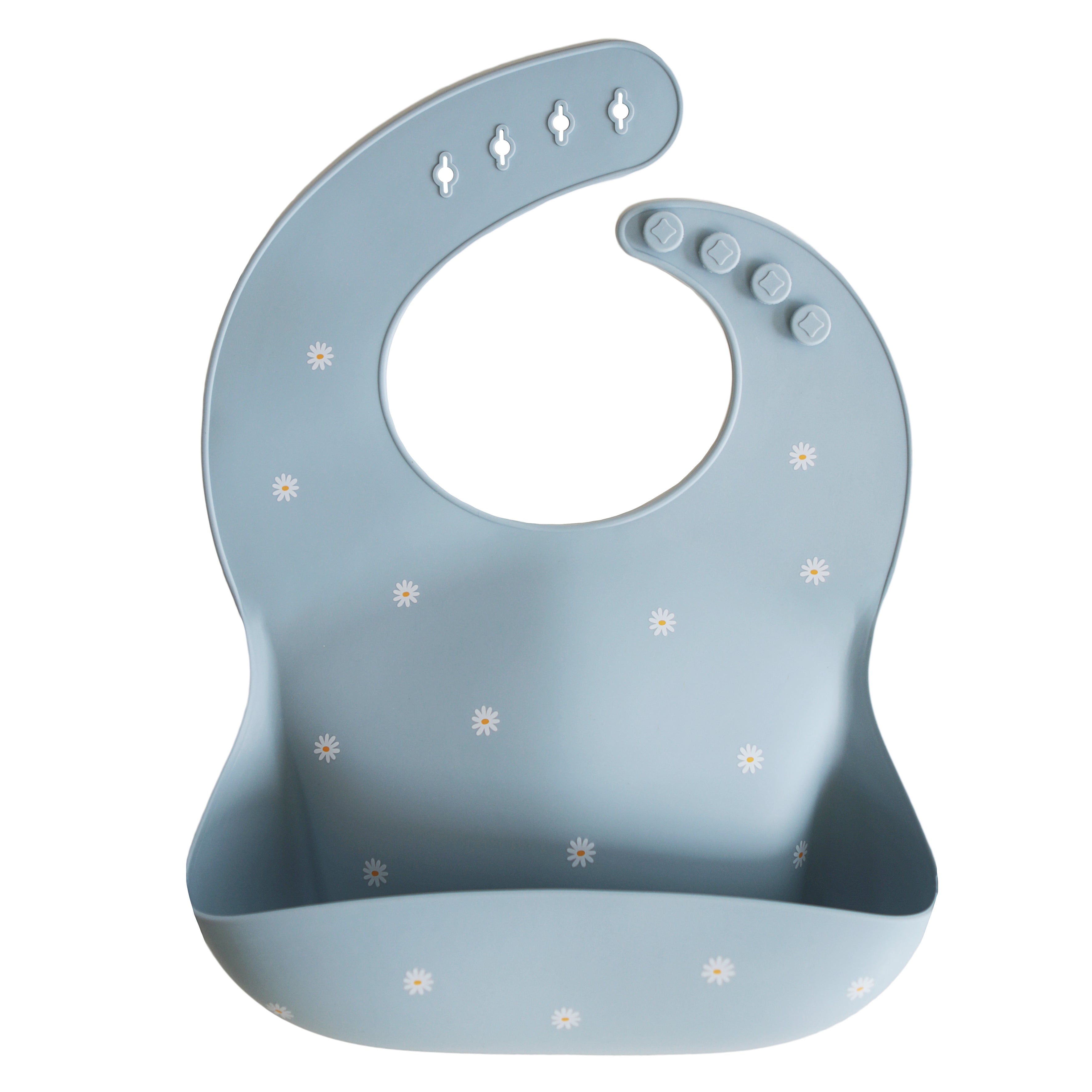 Silicone Bib - White Daisy - Mushie