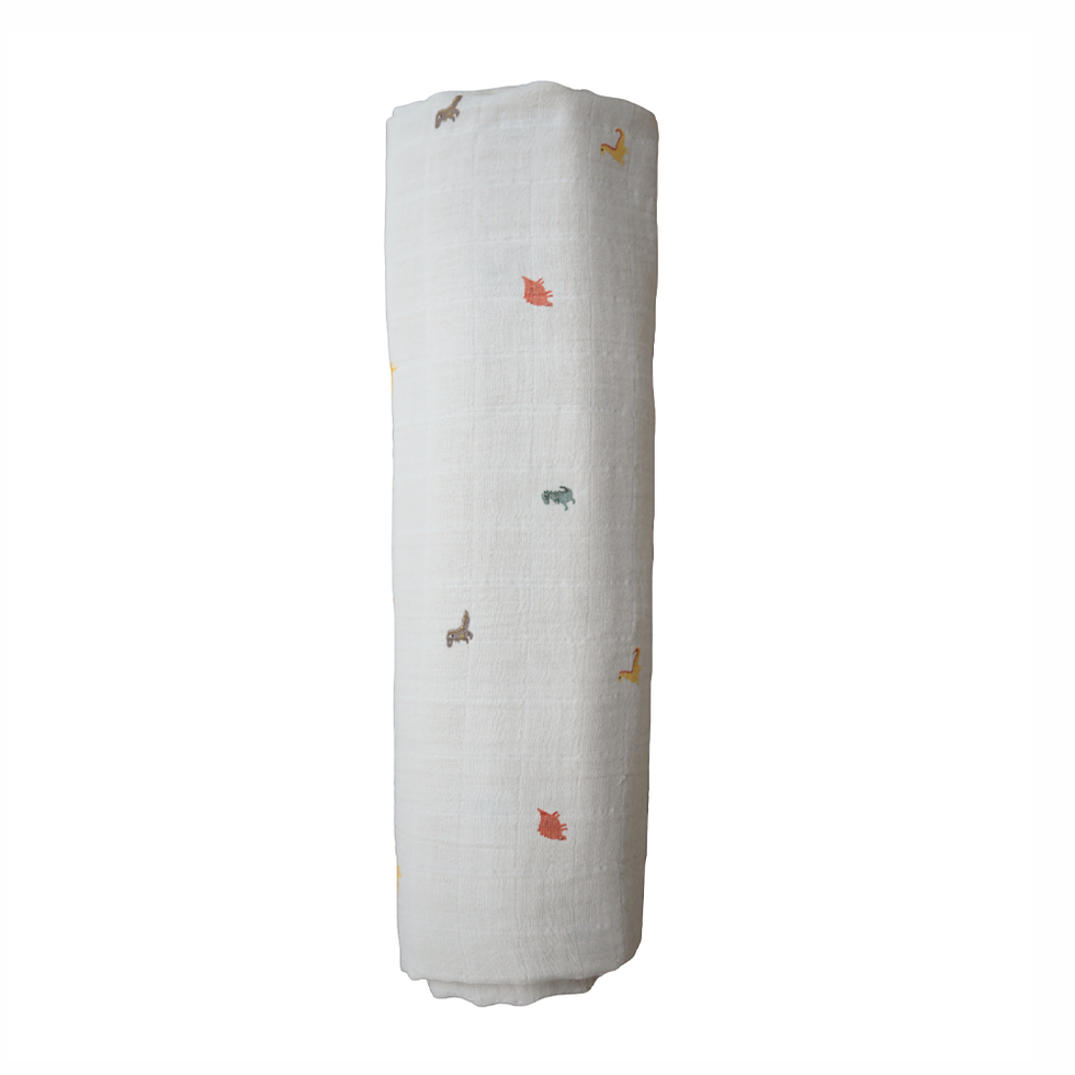 Organic Cotton Swaddle Blanket - Dinosaurs - Mushie