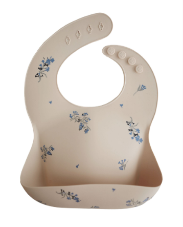 Silicone Bib - Lilac Flowers - Mushie