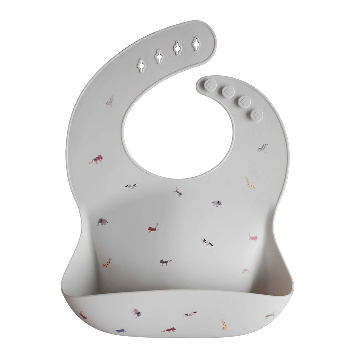 Silicone Bib - Grey Safari - Over The Moon