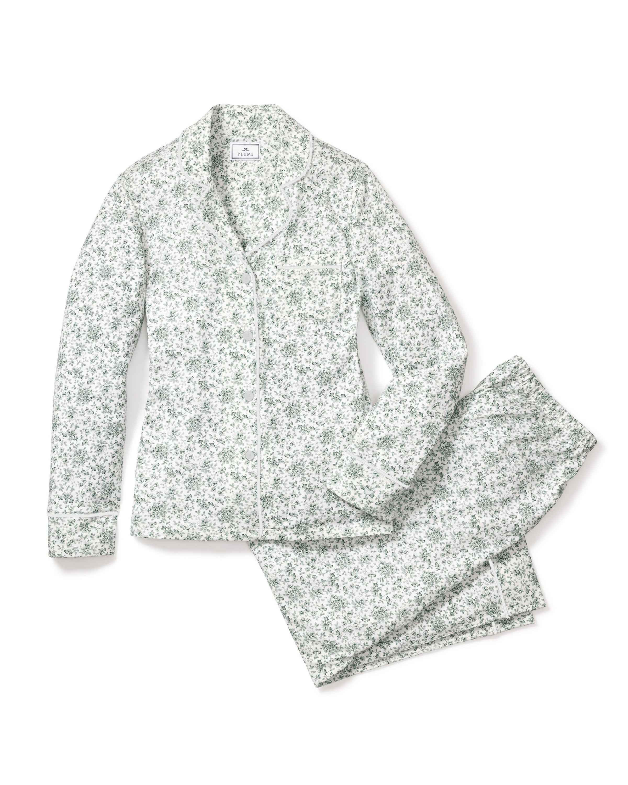 Luxe Pima Women's Sussex Evergreen Pyjama Set - Over The Moon