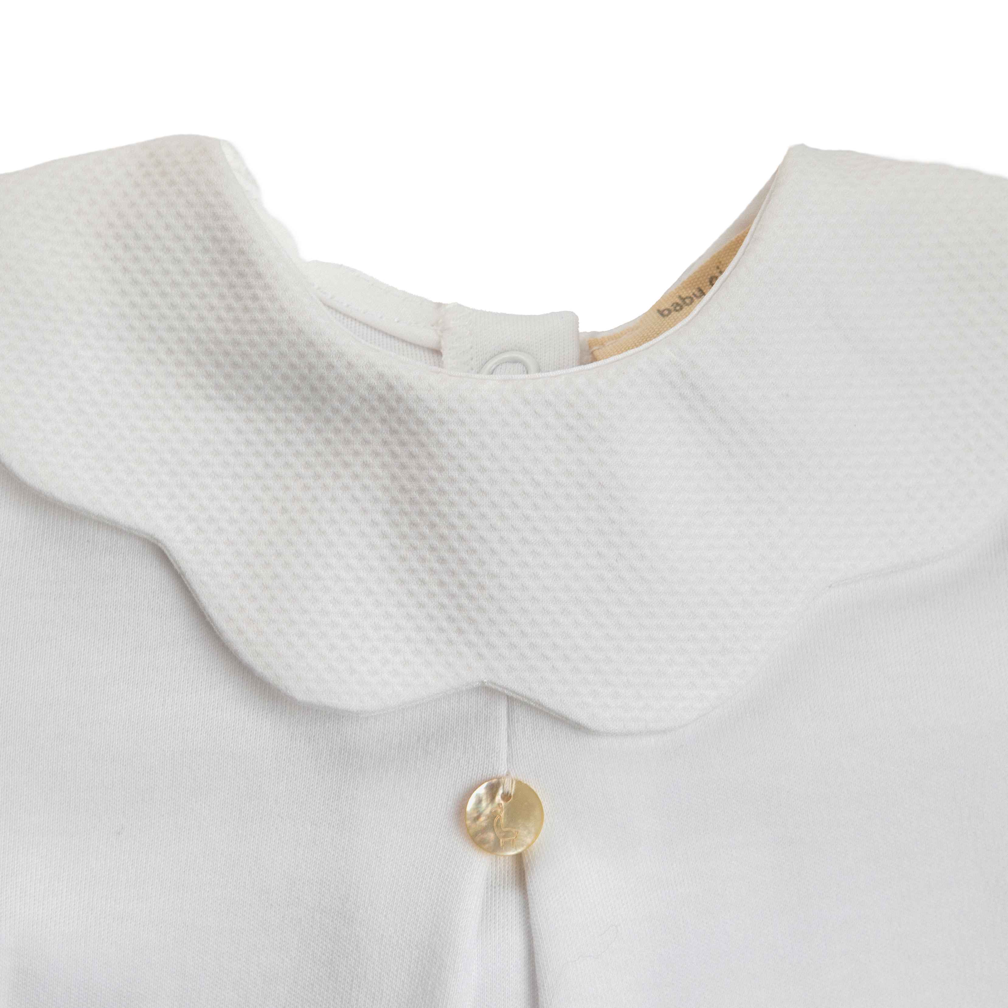 Babygrow - Scalloped Collar White - Baby Gi