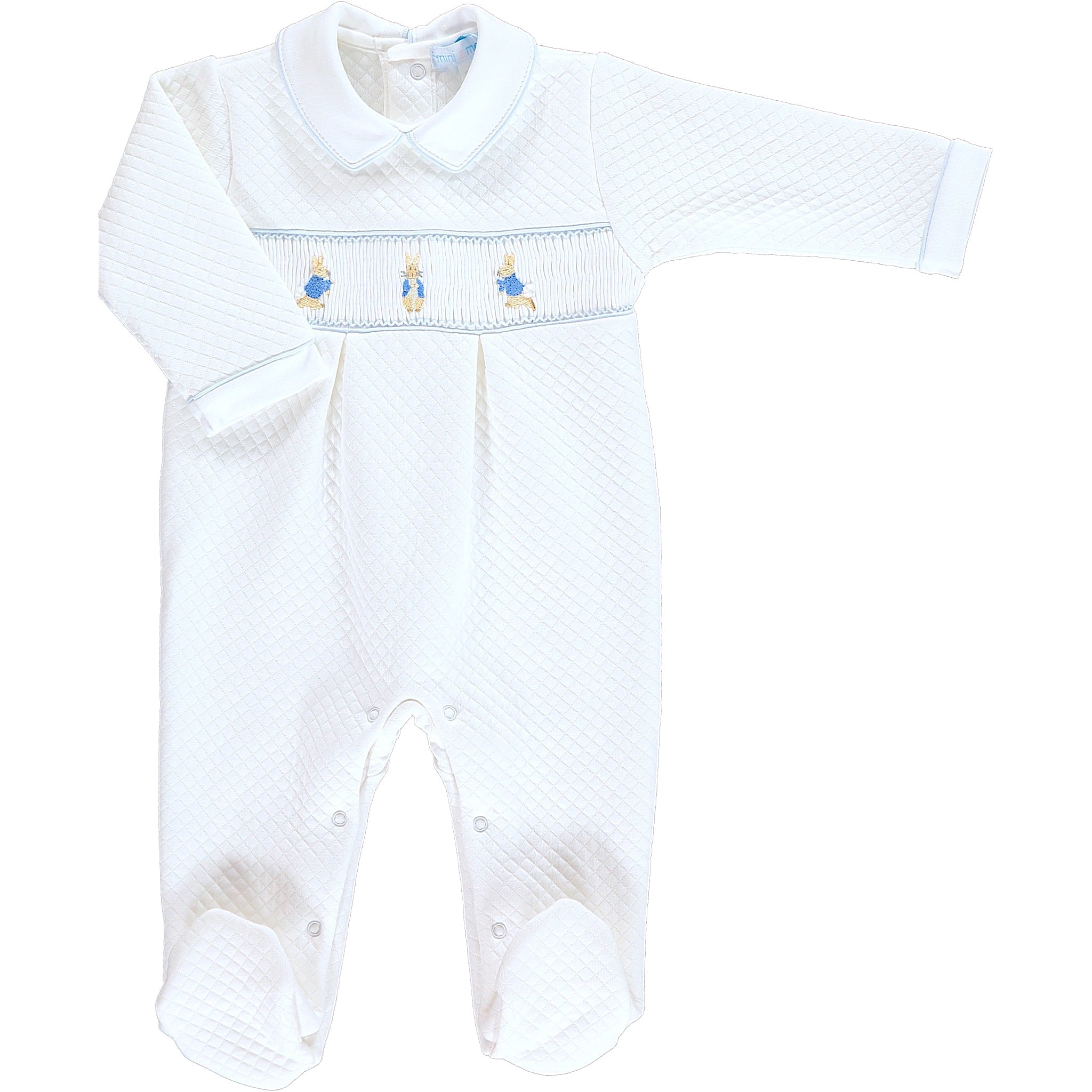 Peter Rabbit Quilted Smocked Babygrow - Mini la Mode