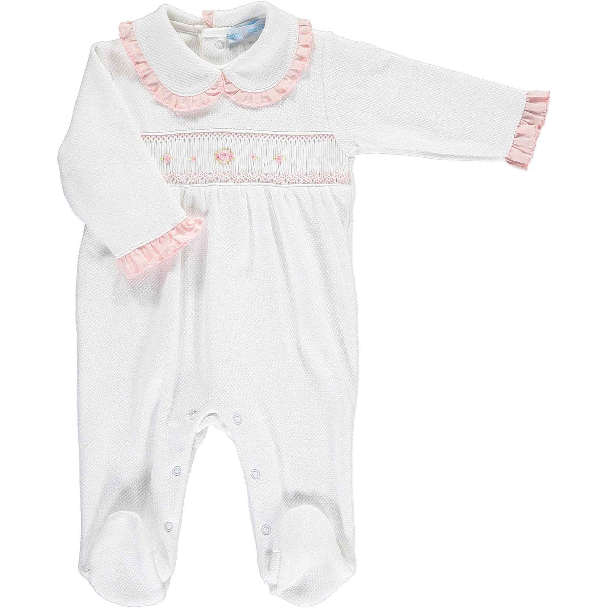 Frill Collar Smocked Babygrow - Over The Moon