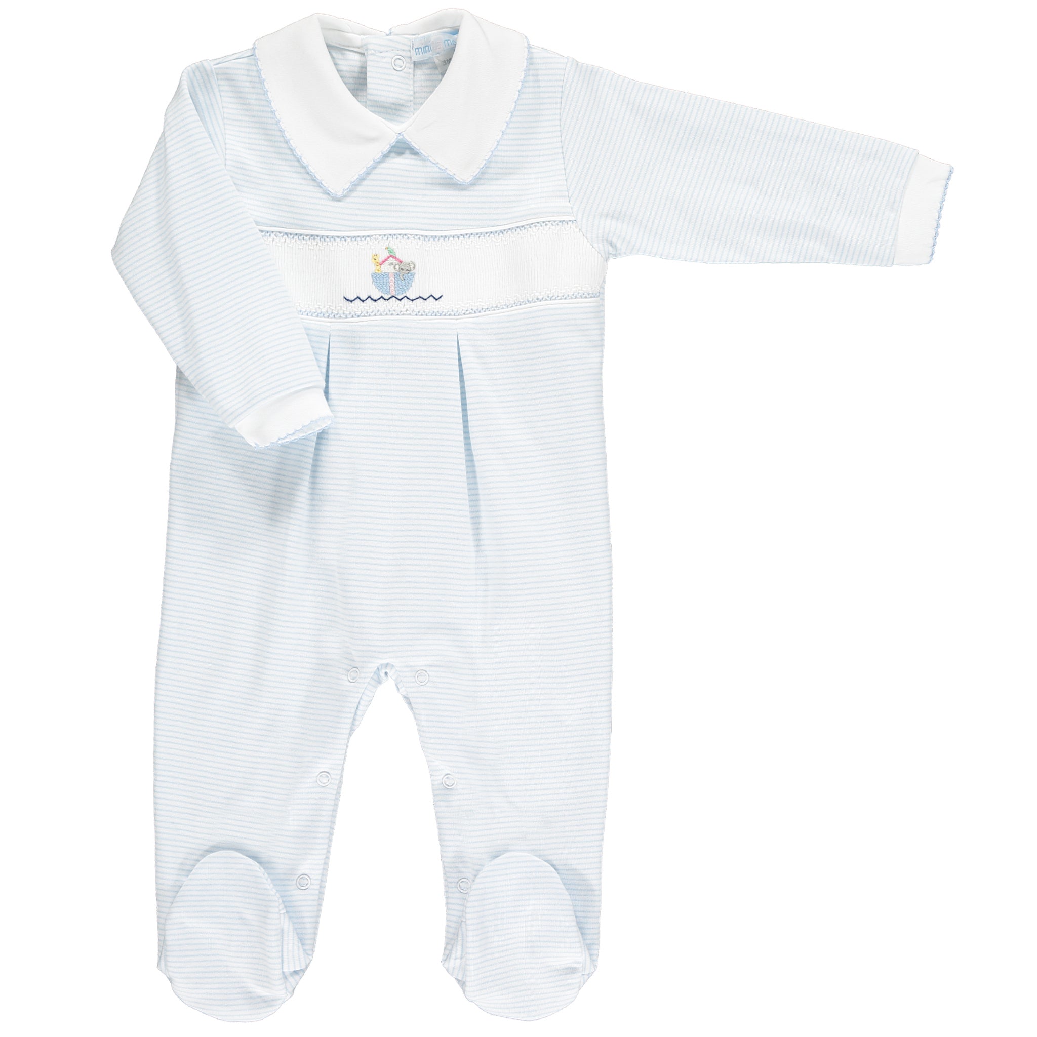 Boys Noahs Ark Smocked Footsie - Mini la Mode
