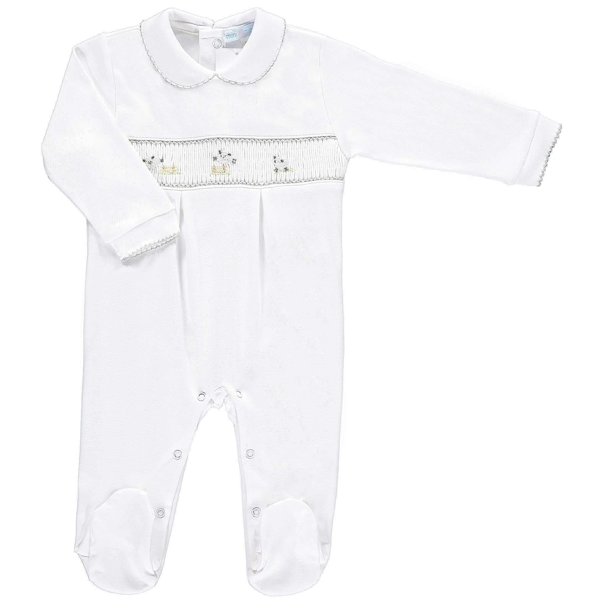 Counting Sheep Smocked Babygrow - Over The Moon