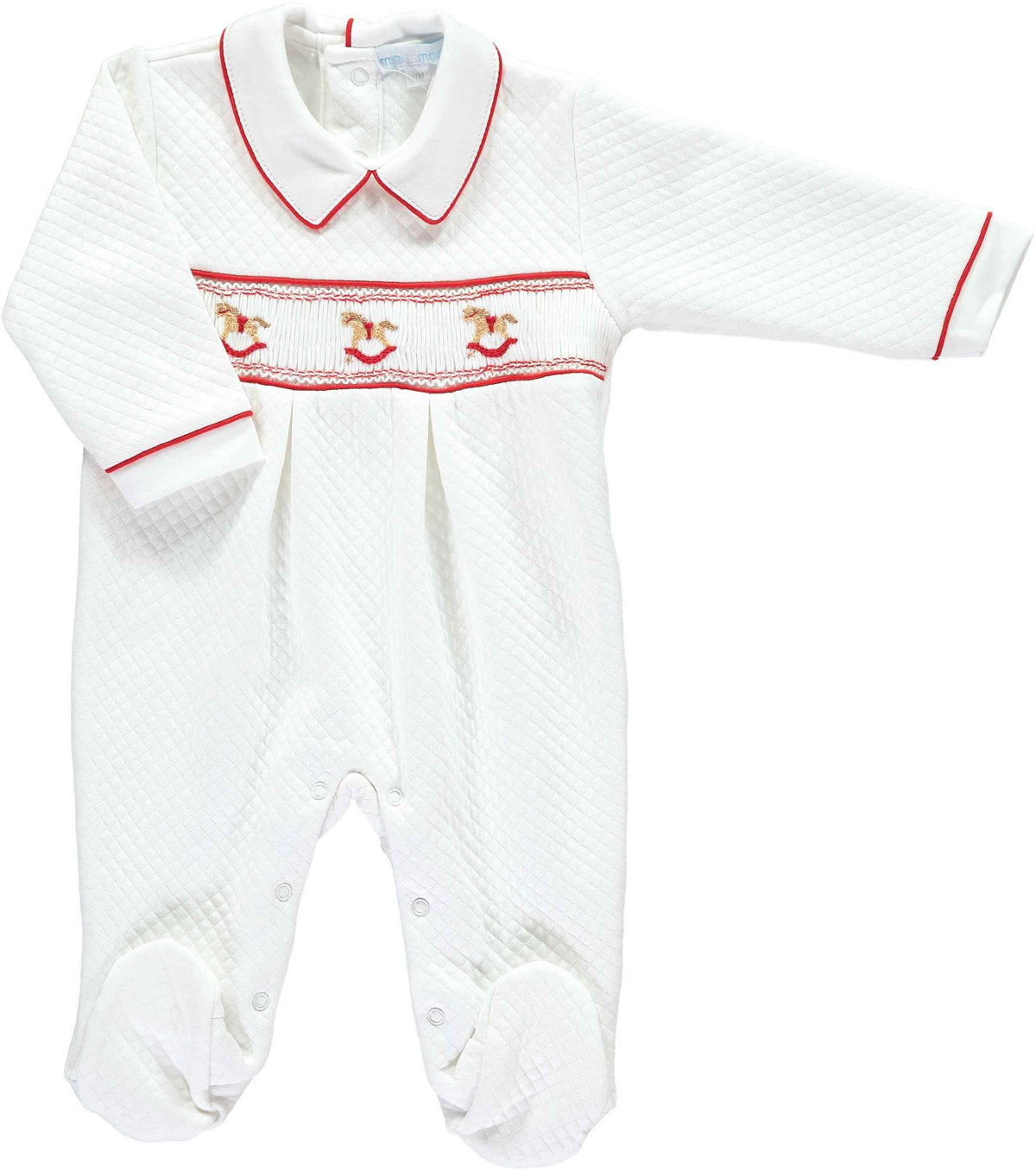 Boys Rocking Horse Quilted Babygrow - Over The Moon