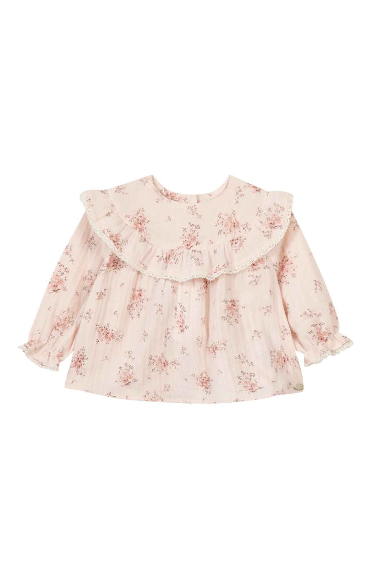 Blouse - Pale pink with floral print - Over The Moon