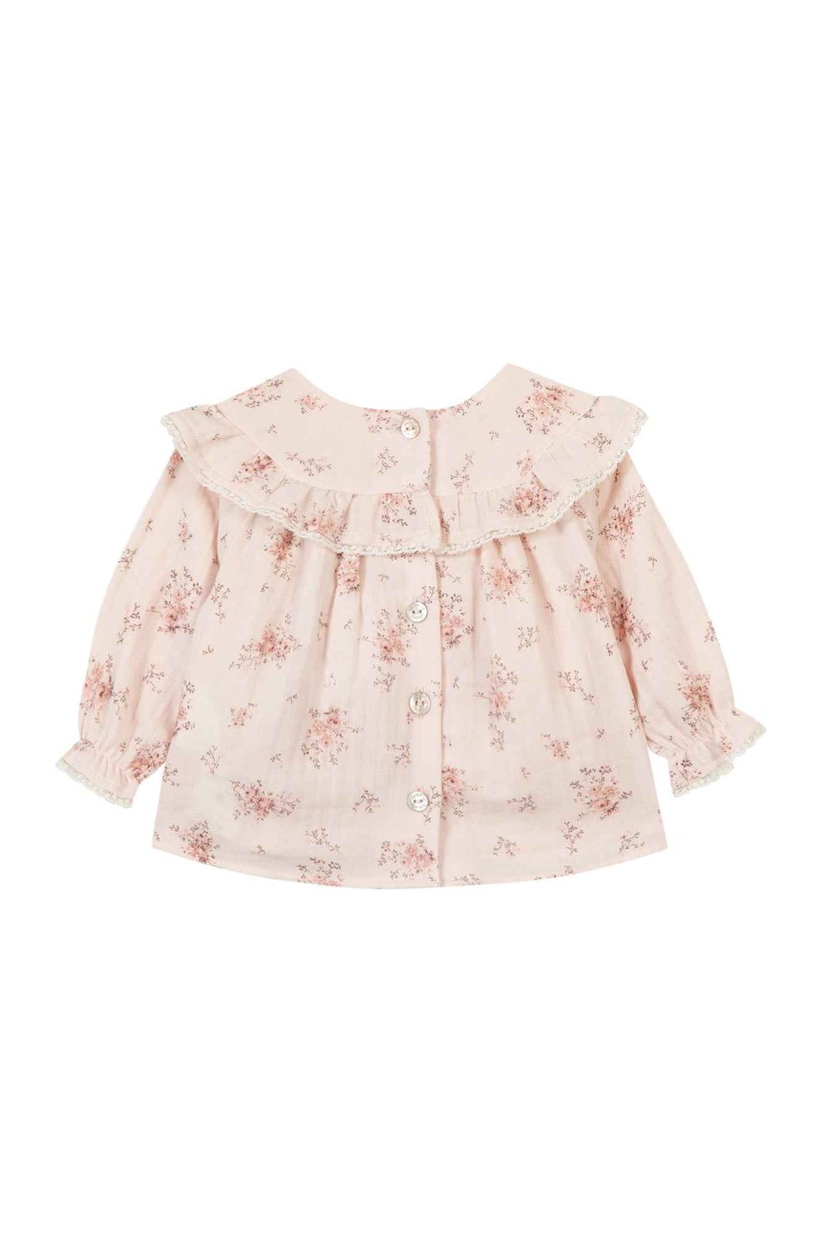 Blouse - Pale pink with floral print - Over The Moon