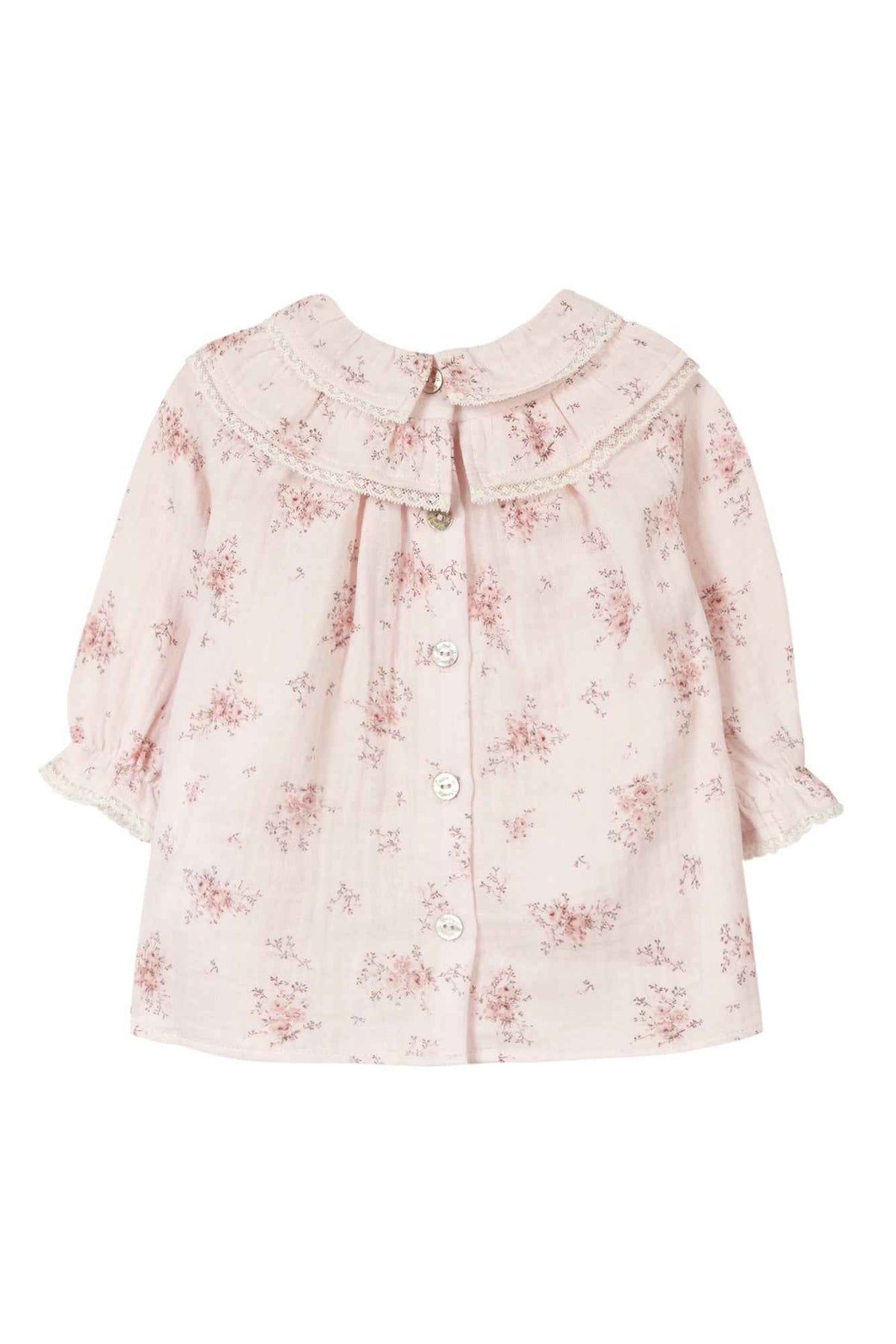 Dress - Pale pink with floral print - Over The Moon