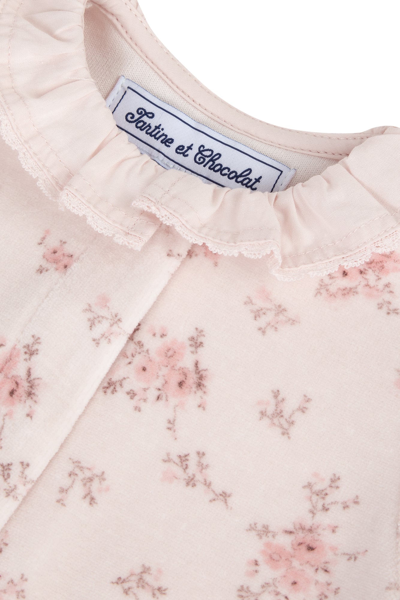Babygrow - Pale Pink with Floral Print - Tartine Et Chocolat