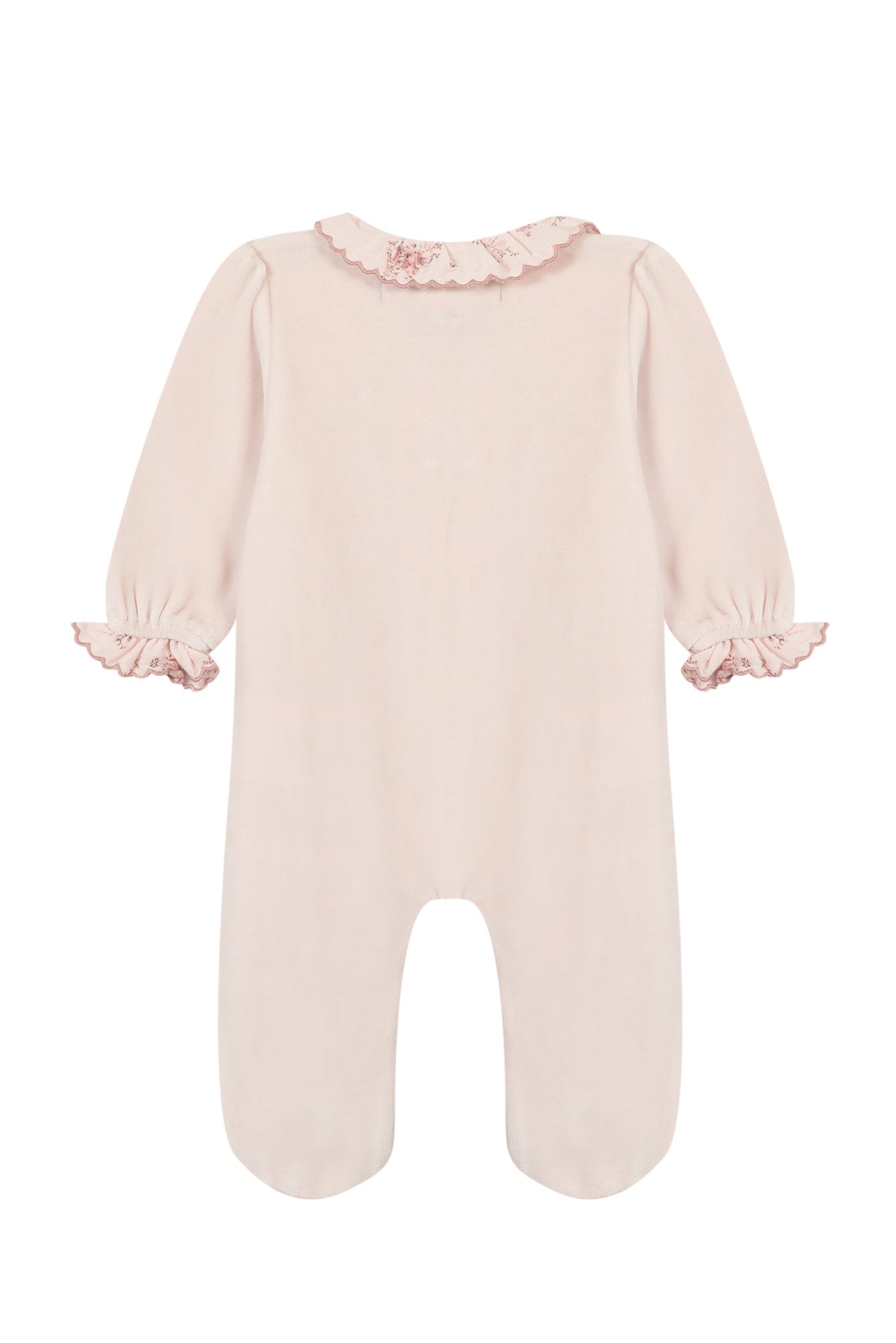 Babygrow - Pale pink with Liberty print collar - Tartine Et Chocolat