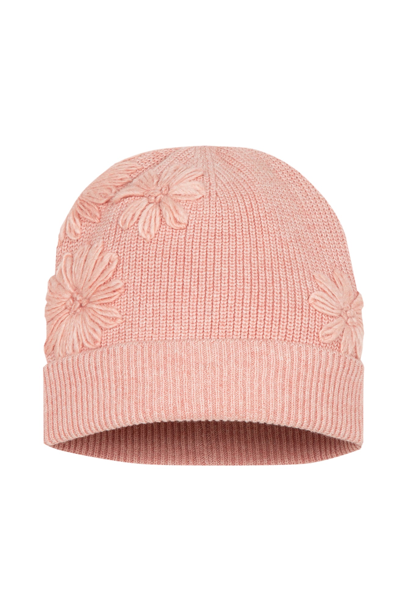 Hat - Mid pink floral knit - Tartine Et Chocolat