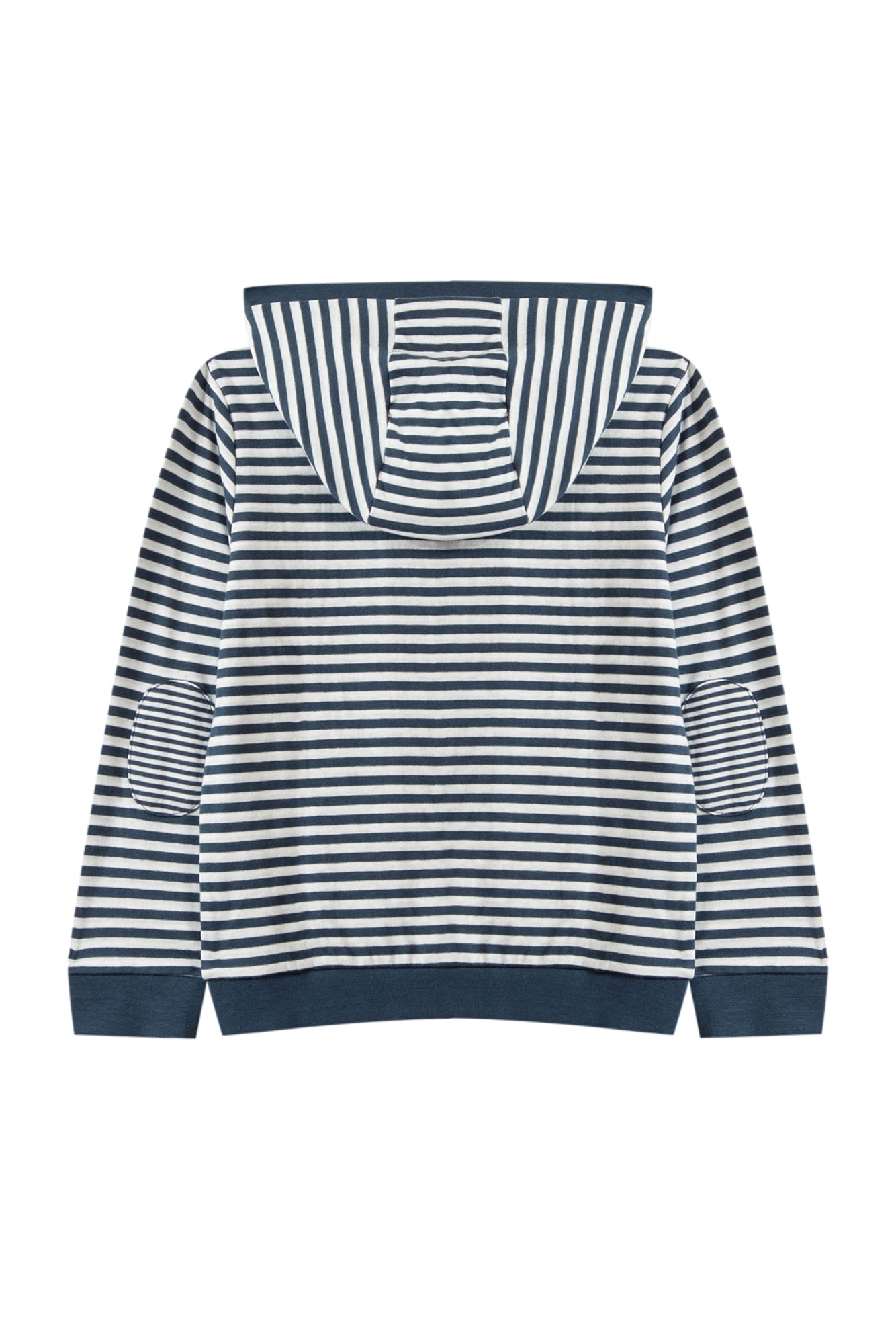 Zipped Sweatshirt - Navy blue striped cotton - Tartine Et Chocolat