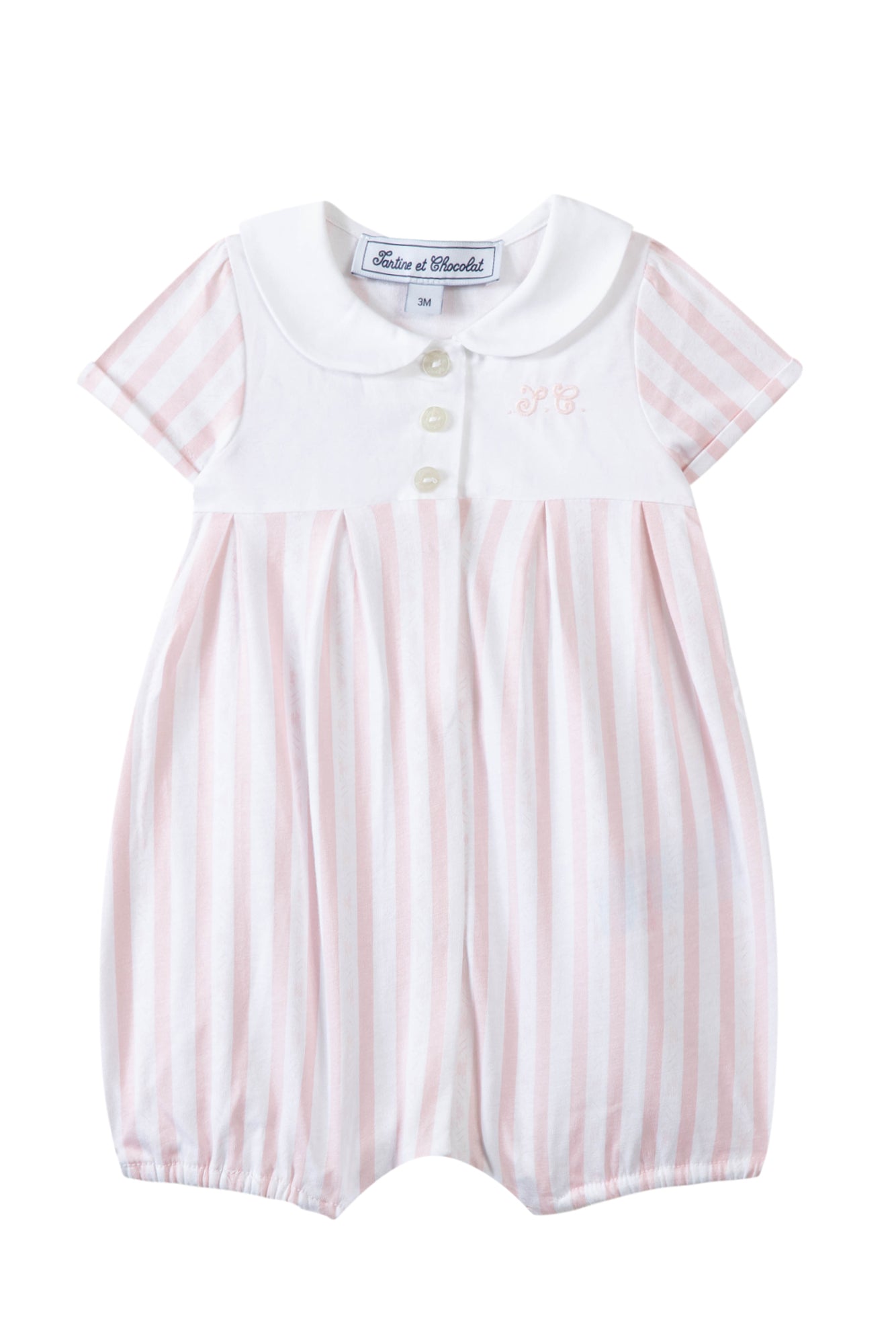 Romper suit - Pale pink Garda cotton - Tartine Et Chocolat
