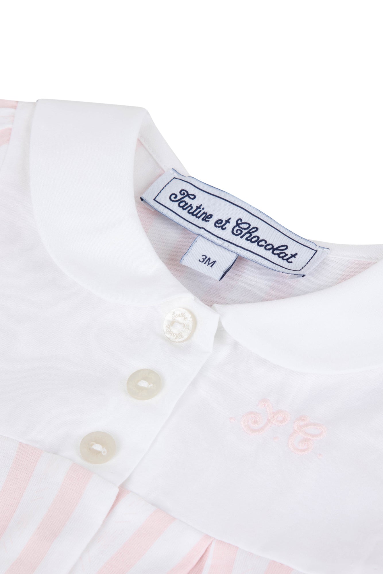 Romper suit - Pale pink Garda cotton - Tartine Et Chocolat