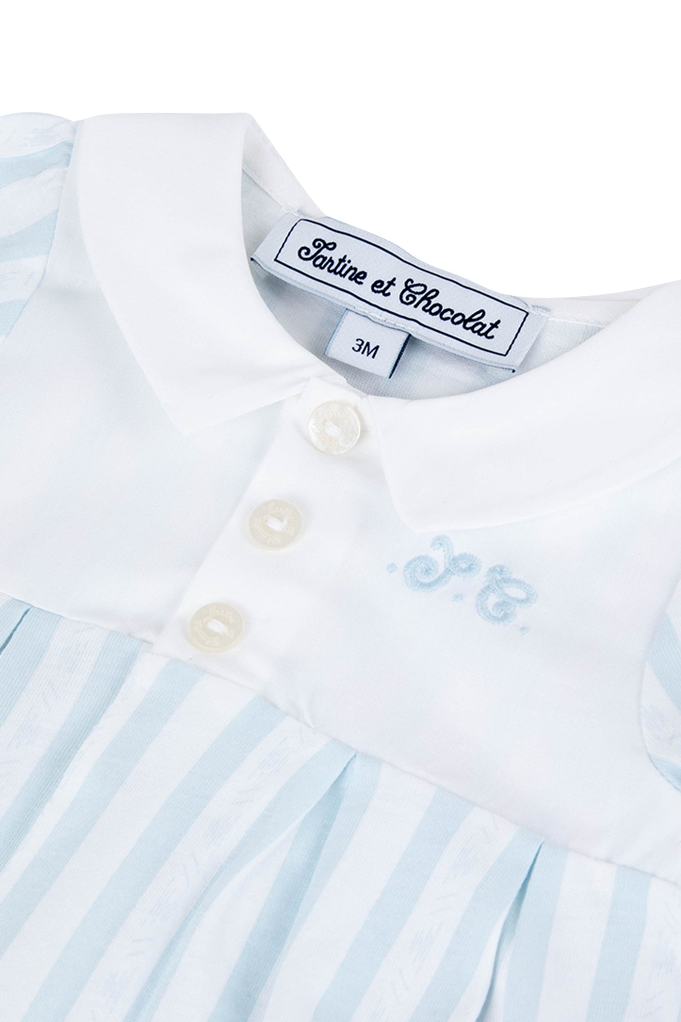 Romper suit - Sky blue Garda cotton - Tartine Et Chocolat