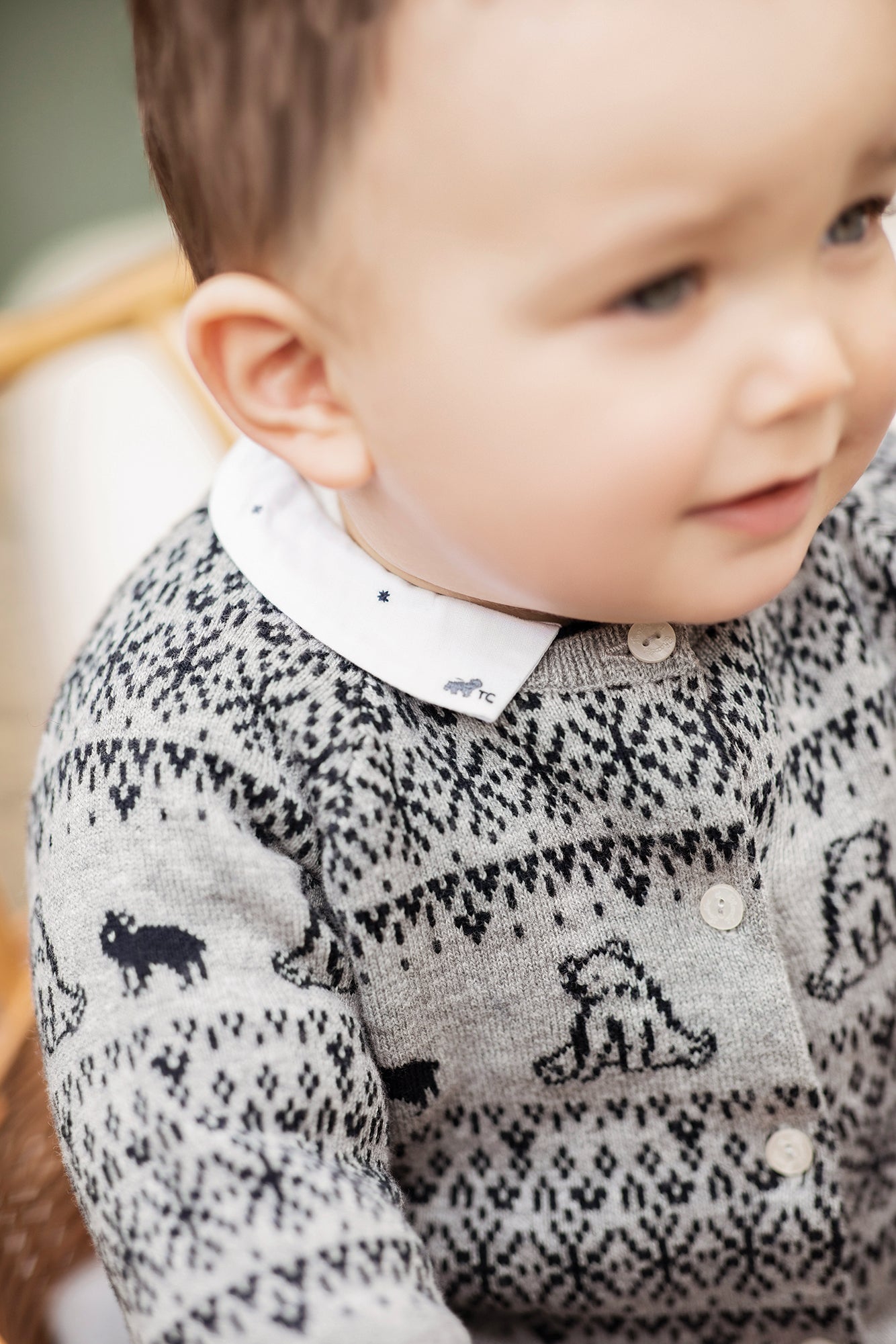 Bodysuit - Mother-of-pearl with bear embroidery Pearl / 3M