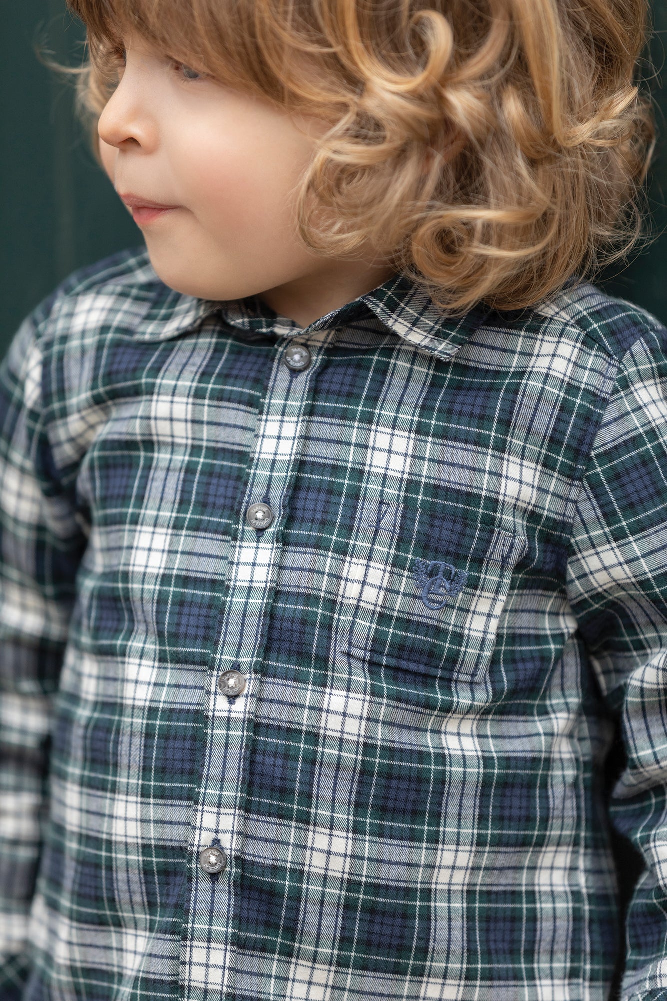 Shirt - Navy checked cotton Marine / 9M