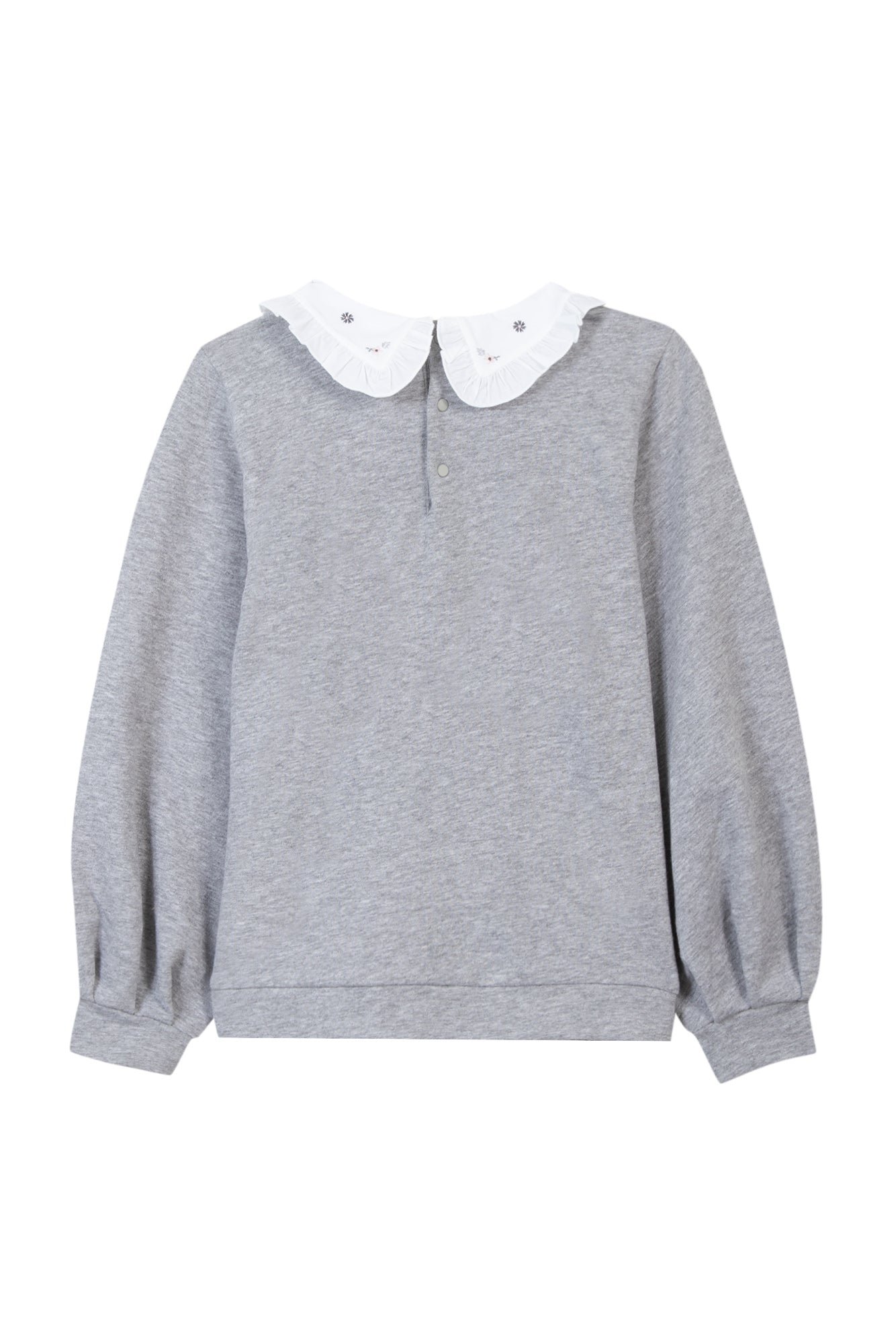 Sweatshirt - Grey marl with Peter Pan collar Light gray / 5Y