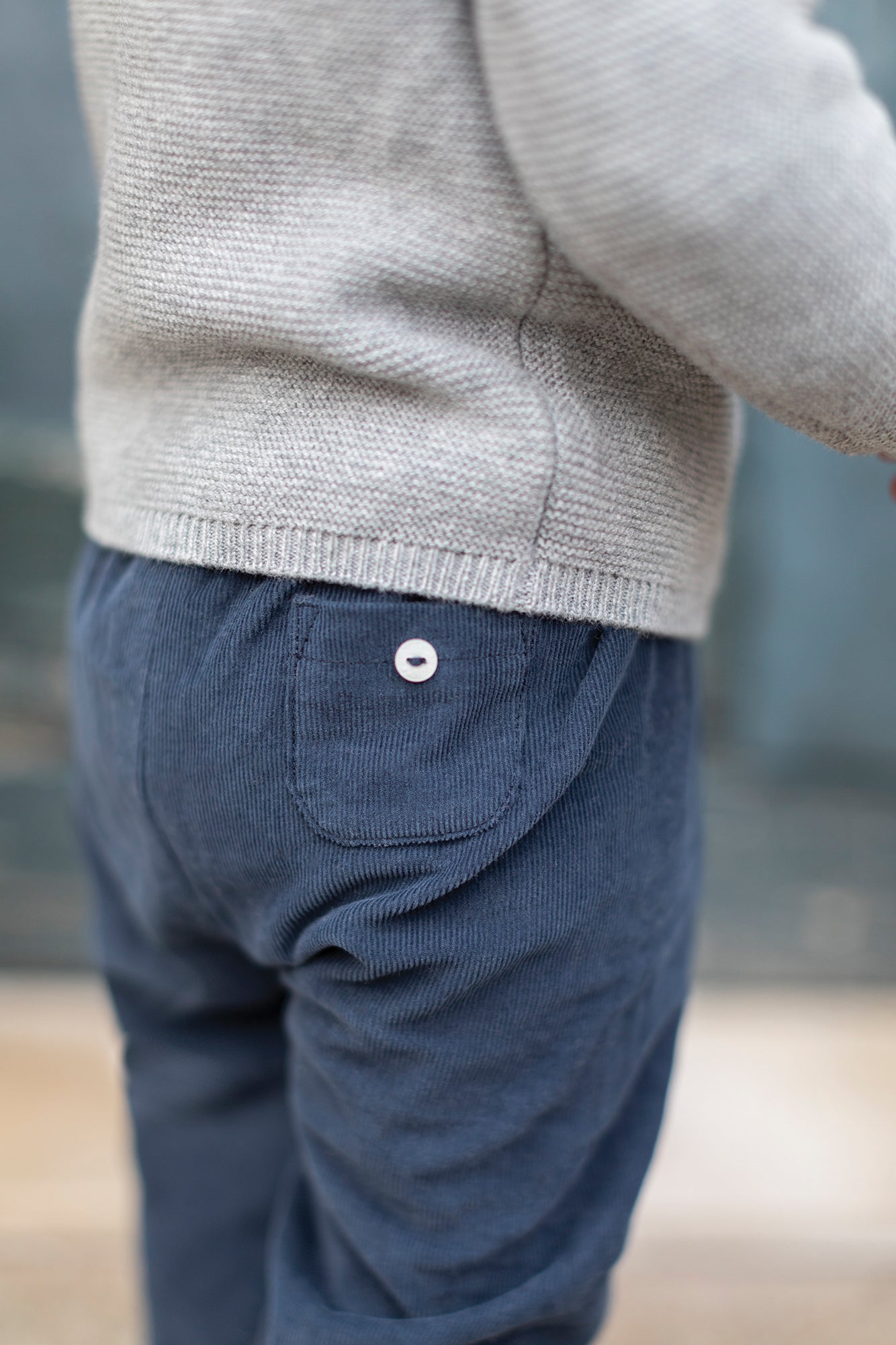 Jumper - Grey marl with bear embroidery - Tartine Et Chocolat