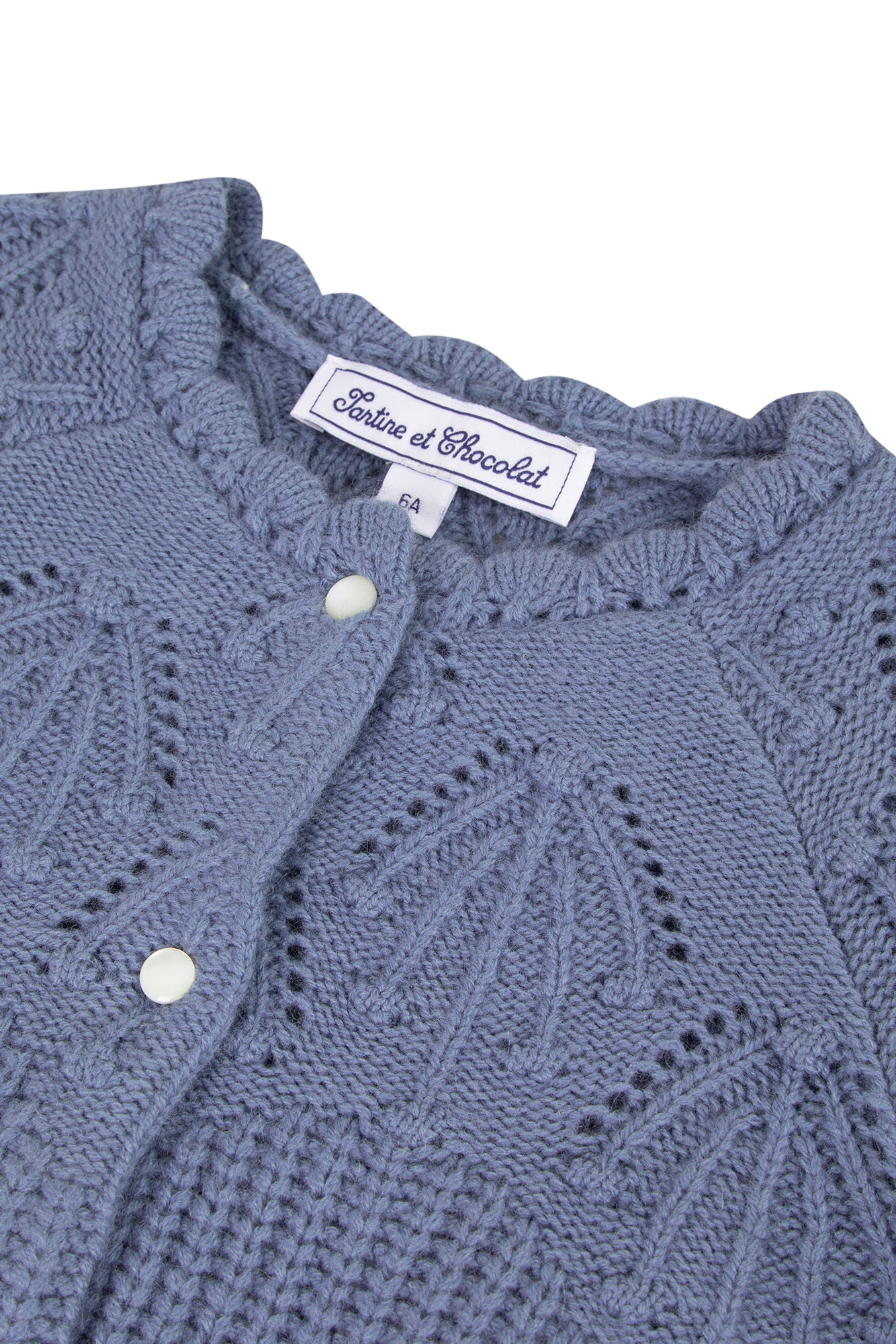 Cardigan - Cornflower openwork jersey Blueberry / 5Y
