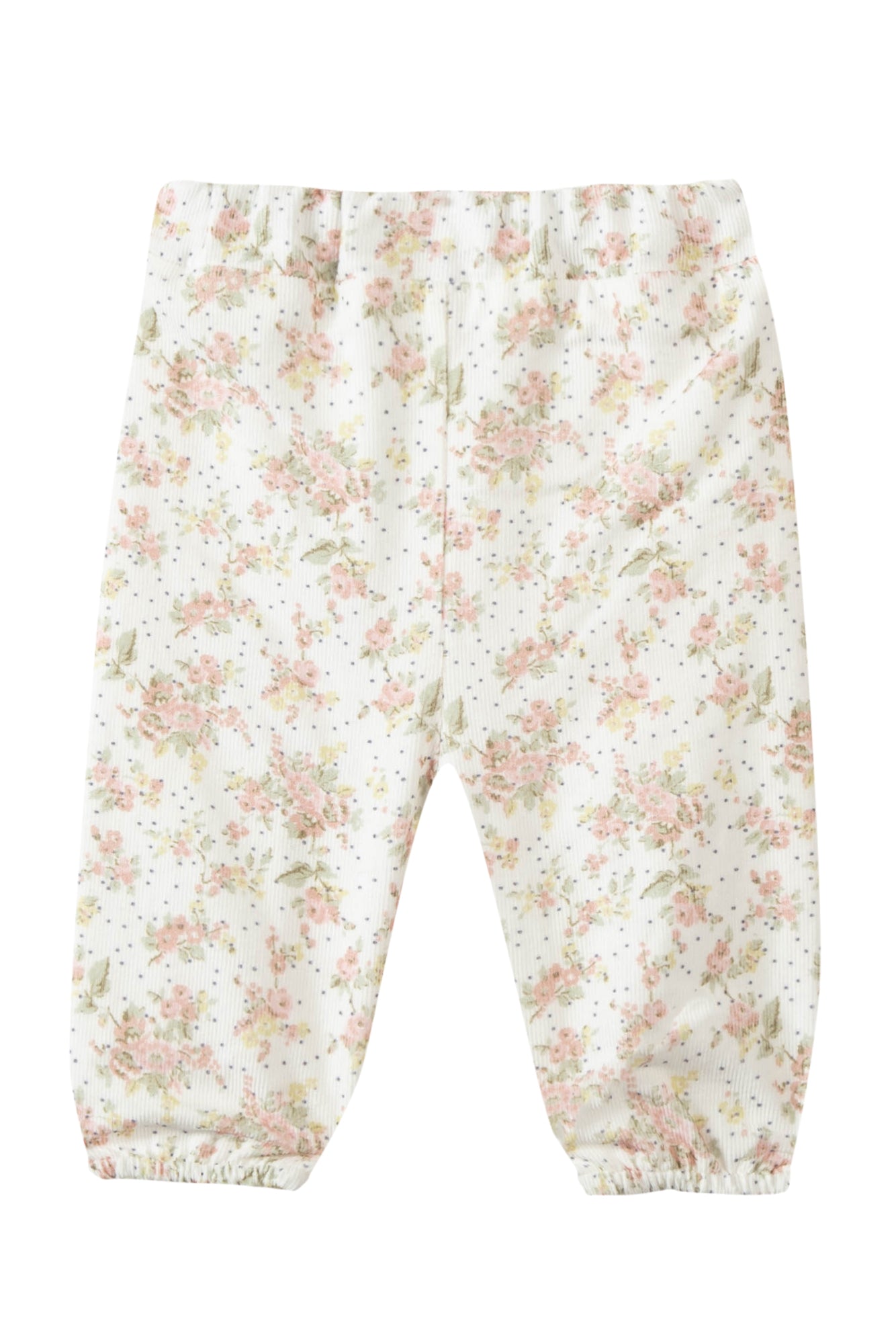Trousers - Mother-of-pearl cotton with floral print Pearl / 6M