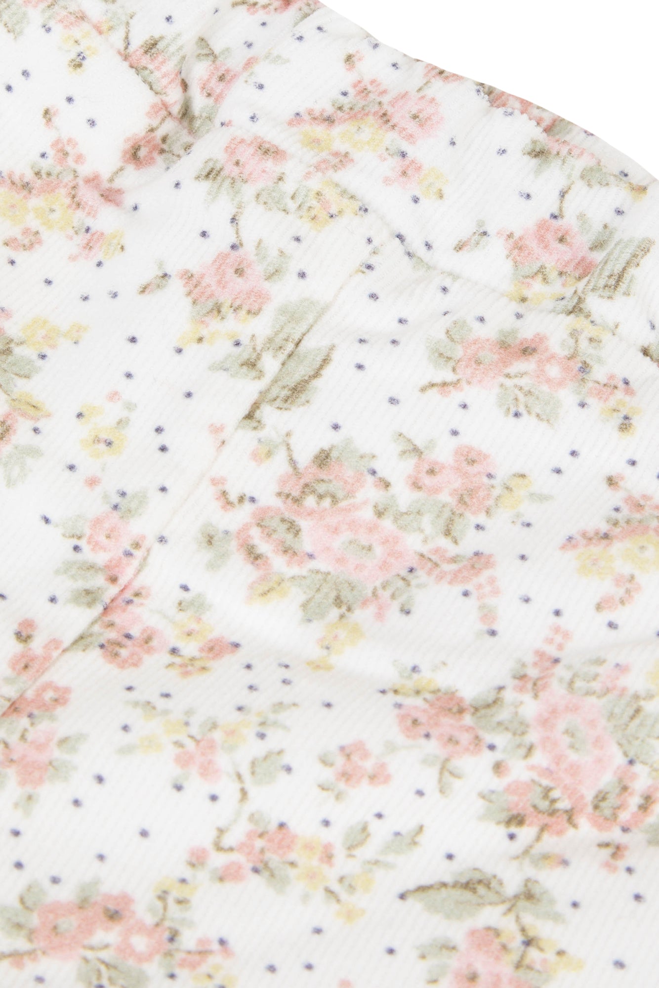 Trousers - Mother-of-pearl cotton with floral print Pearl / 6M