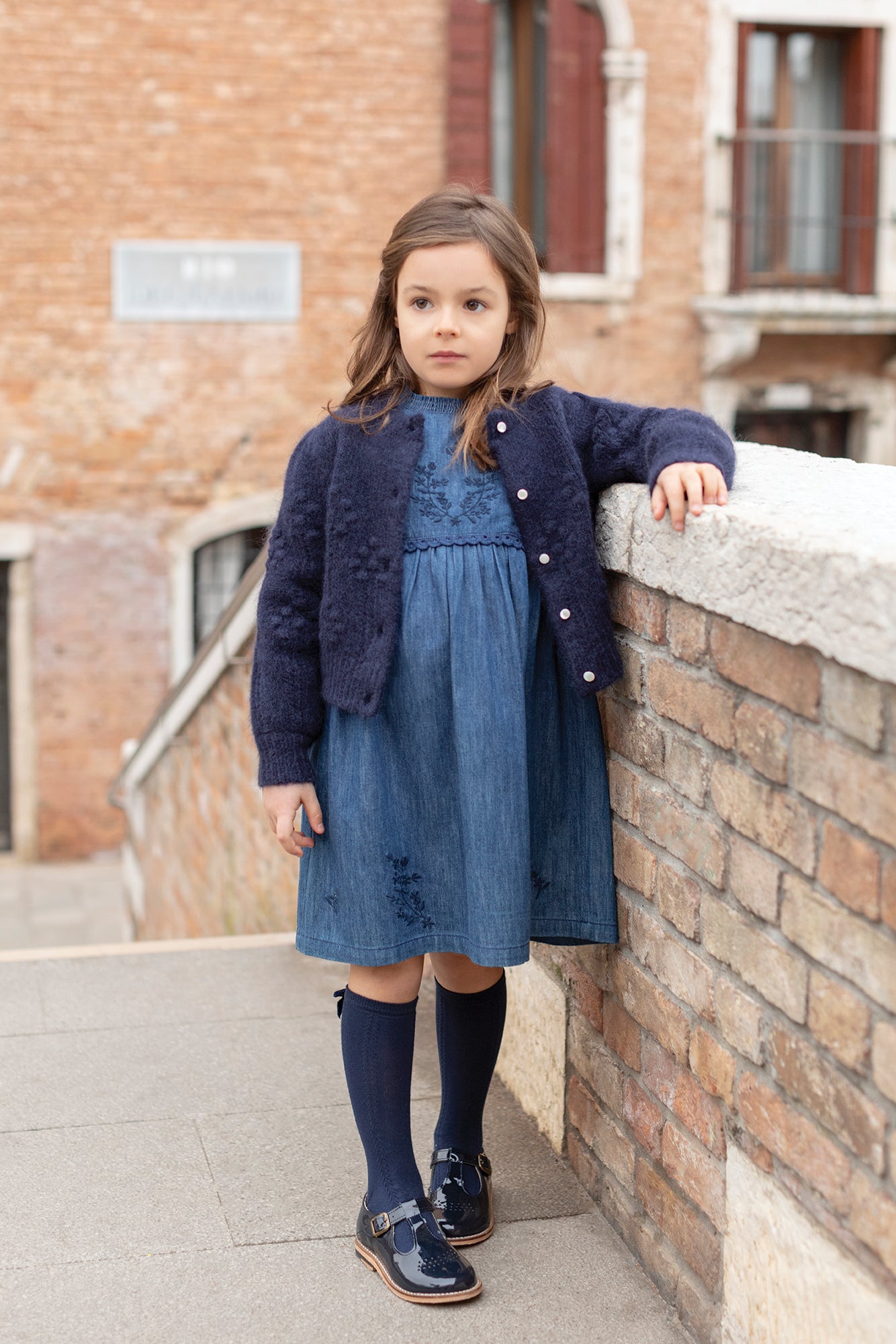 Cardigan - Navy wool Marine / 5Y