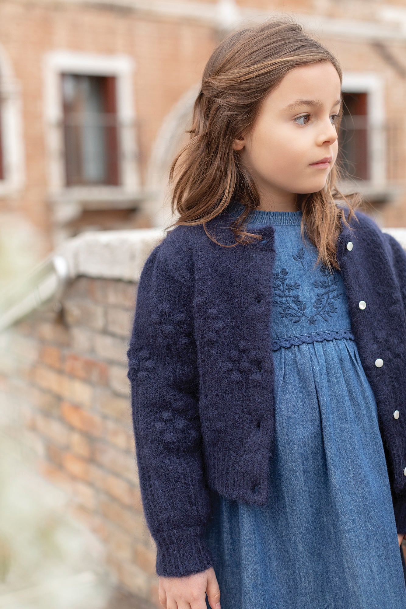 Cardigan - Navy wool Marine / 5Y