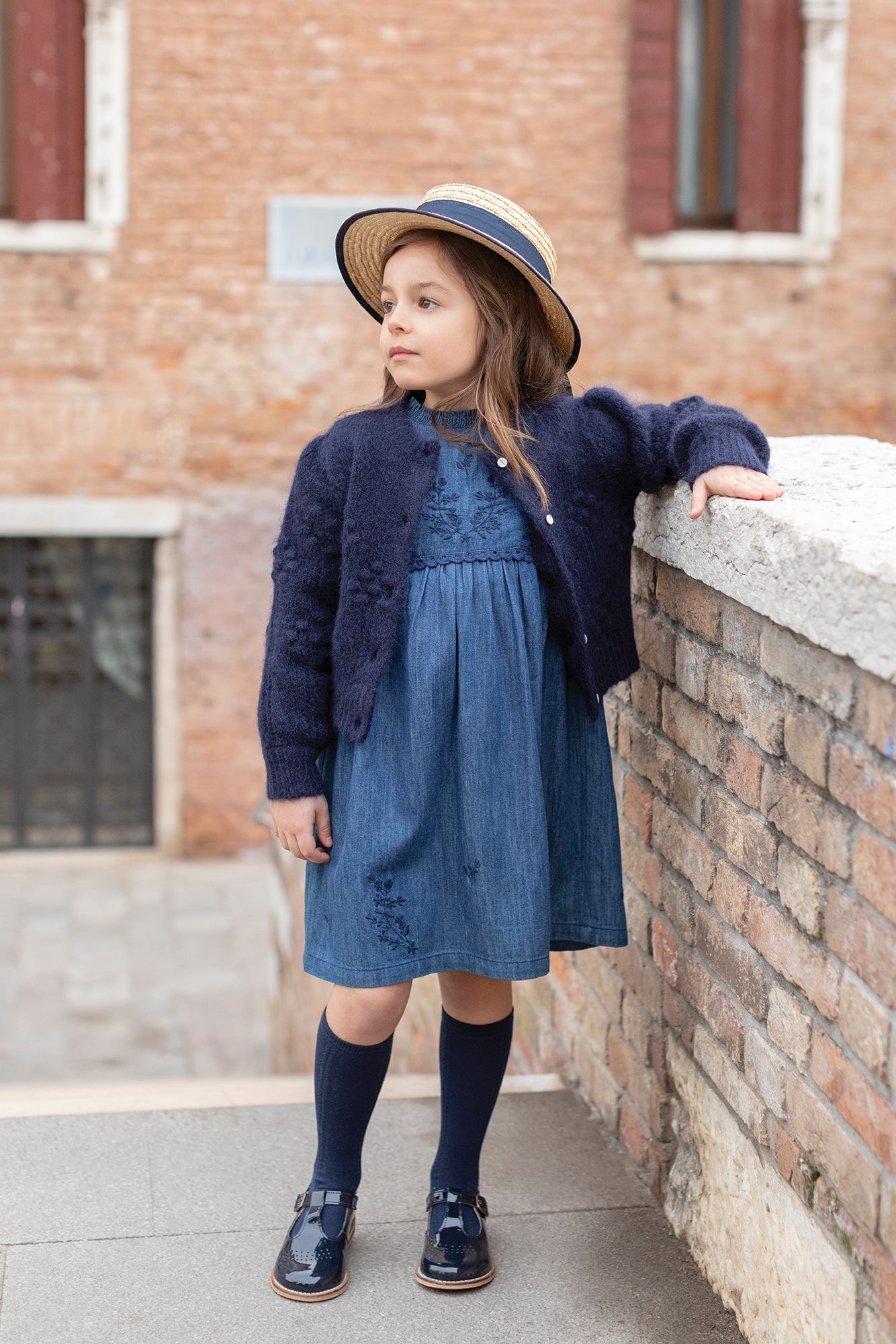 Cardigan - Navy wool Marine / 5Y