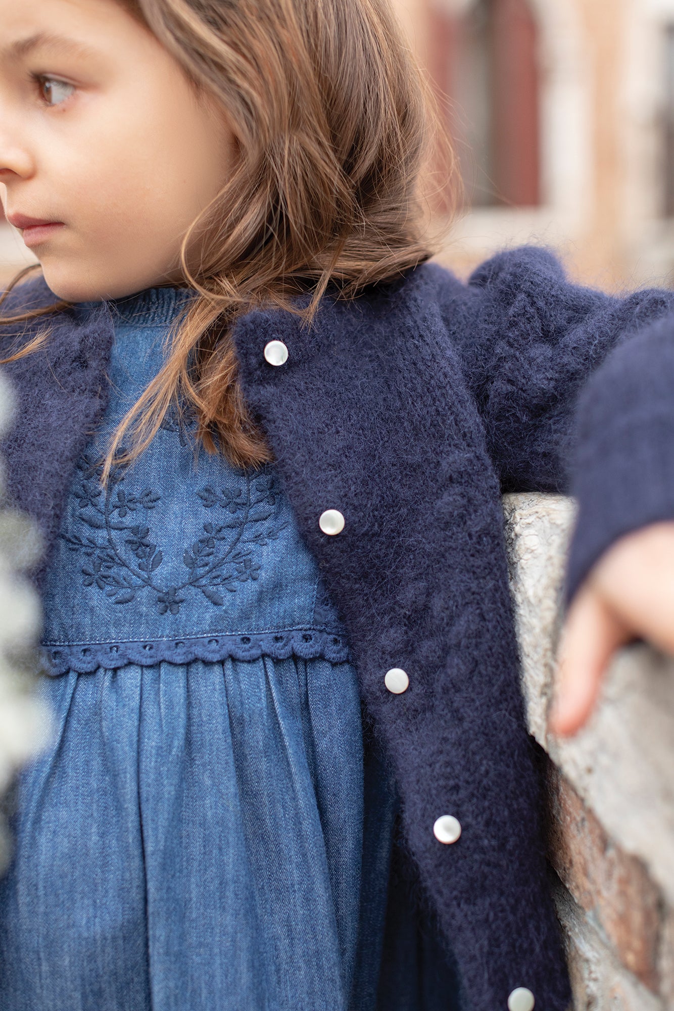 Cardigan - Navy wool Marine / 5Y