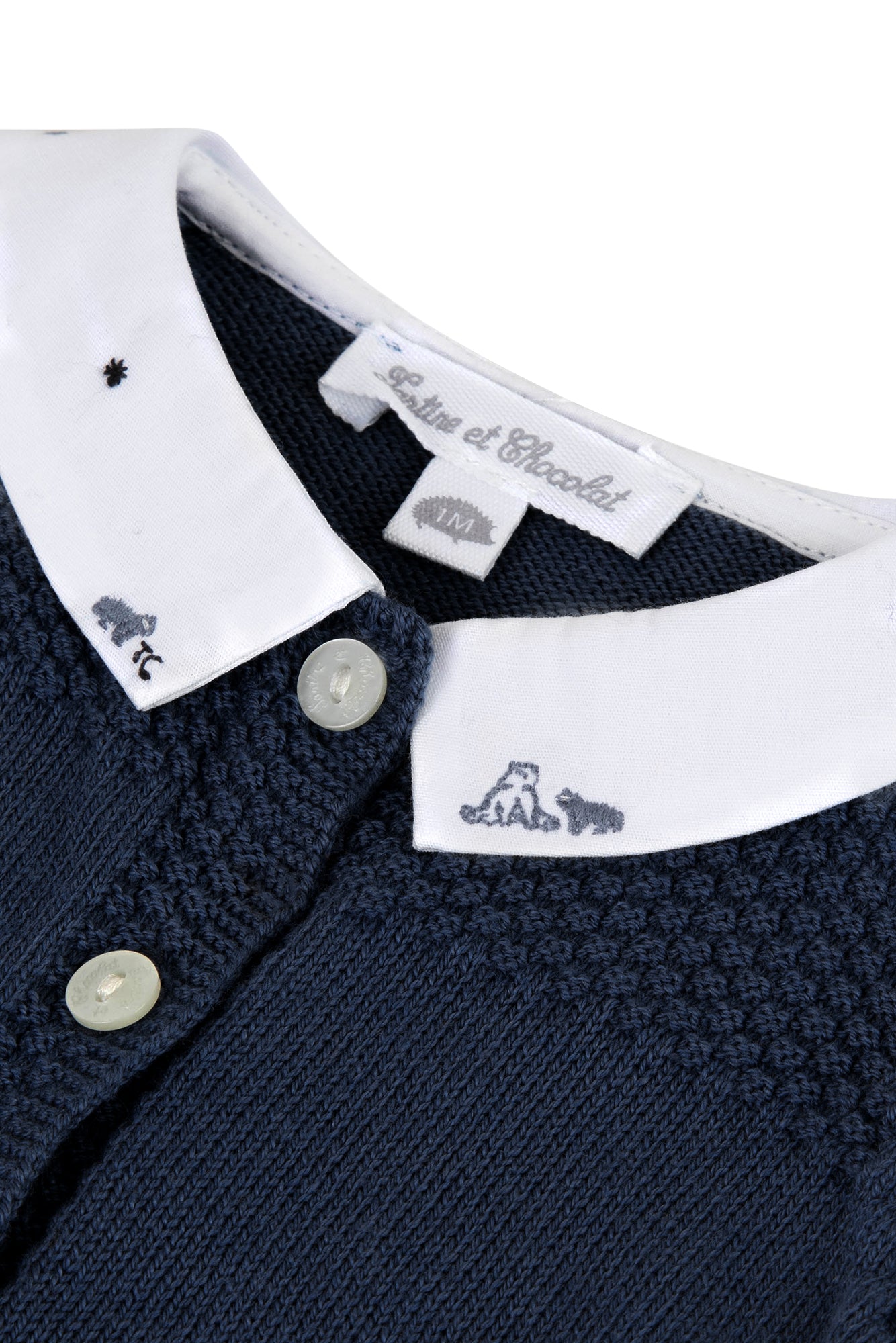 Long-sleeved romper suit - Navy jersey Marine / 3M