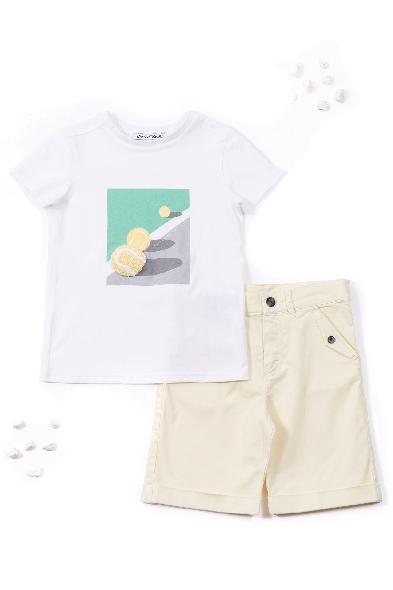 T-Shirt - Graphite Illustration Tennis Graphite / 5Y