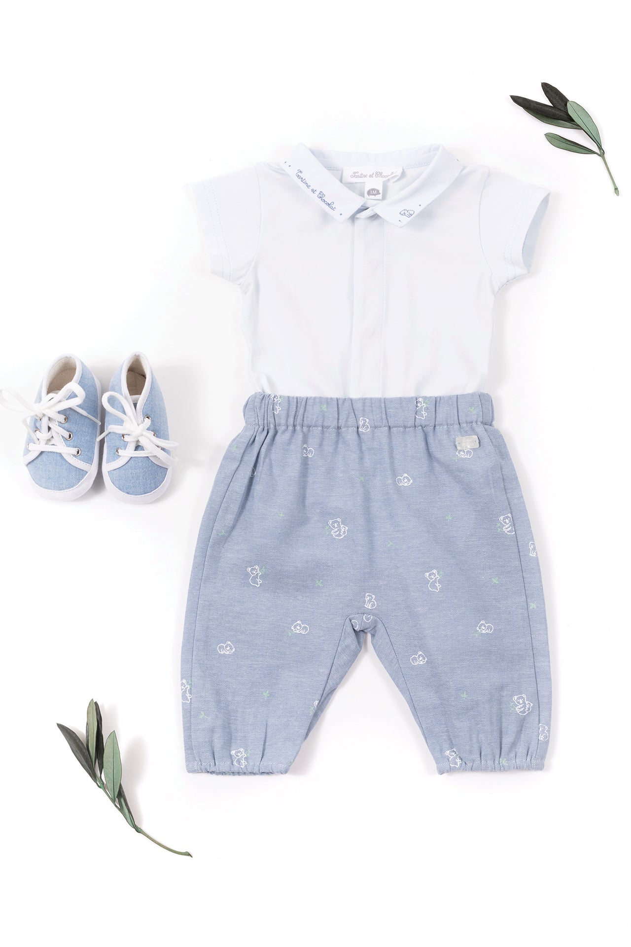 Body - Blue Embrodery Bear 41 Sky Blue / 6M