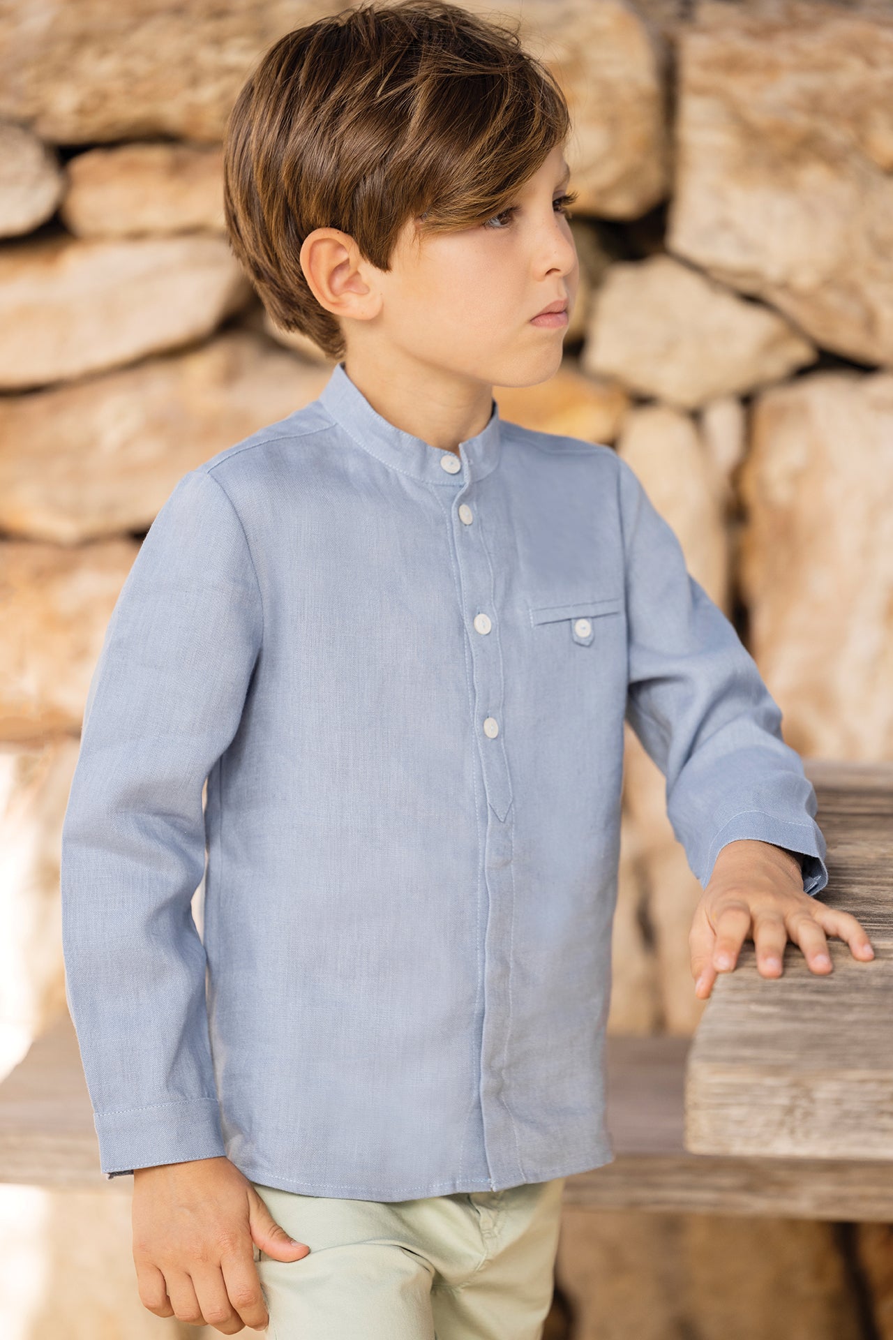 Shirt - Cobalt Linen Long Sleeves Cobalt / 5Y