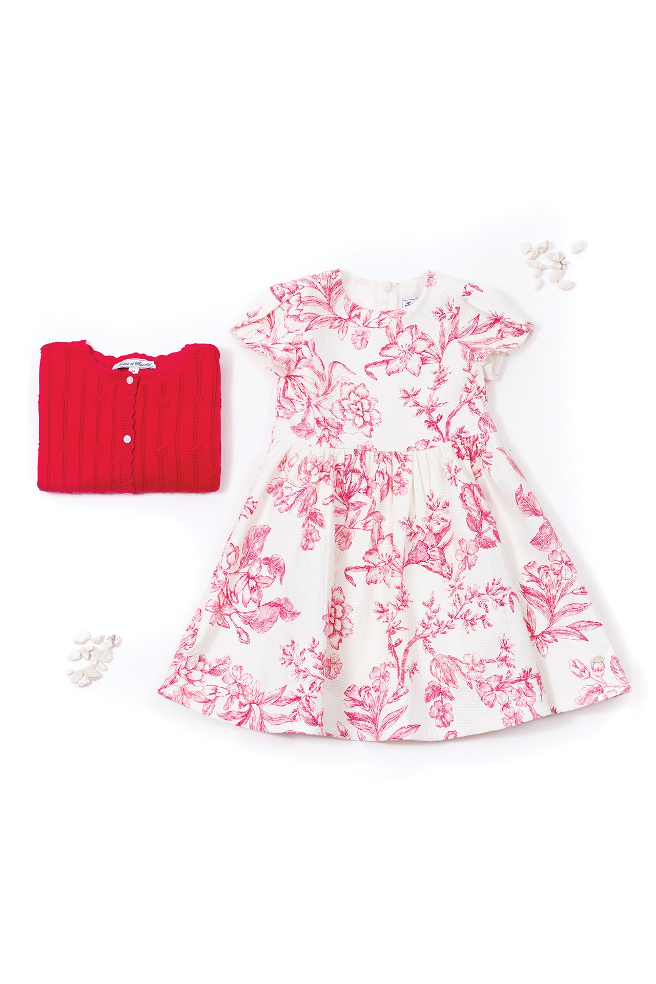 Dress - Pink Jacquard Bougainvillier / 4Y