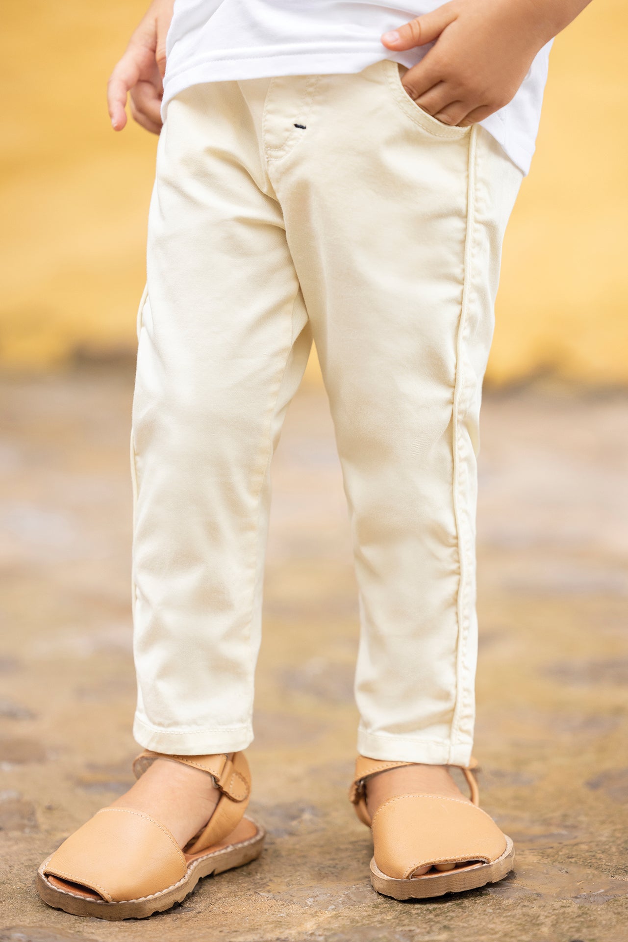Trousers - Twill Pale Yellow - Tartine Et Chocolat