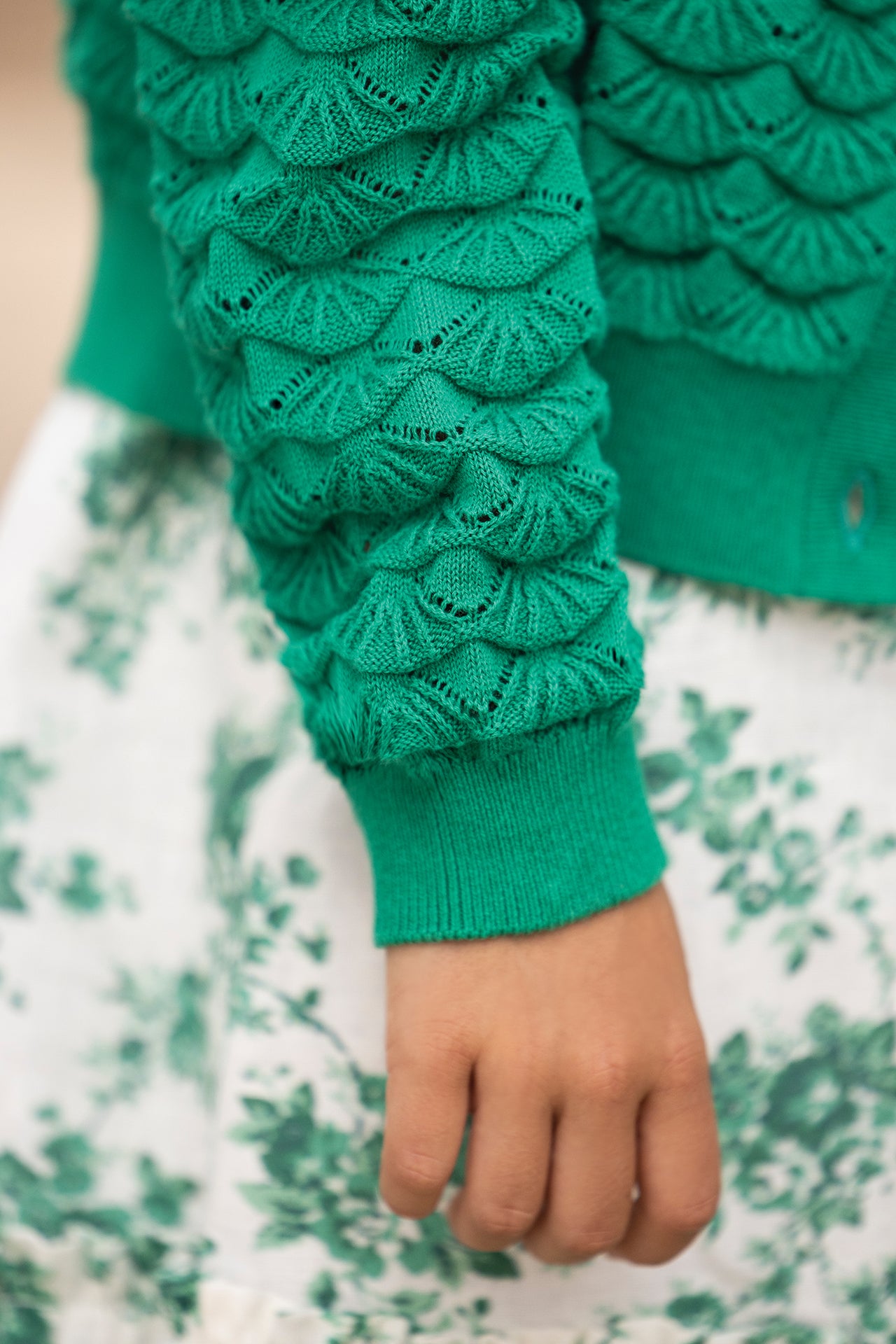 Dress - Green Print Flower Green / 4Y