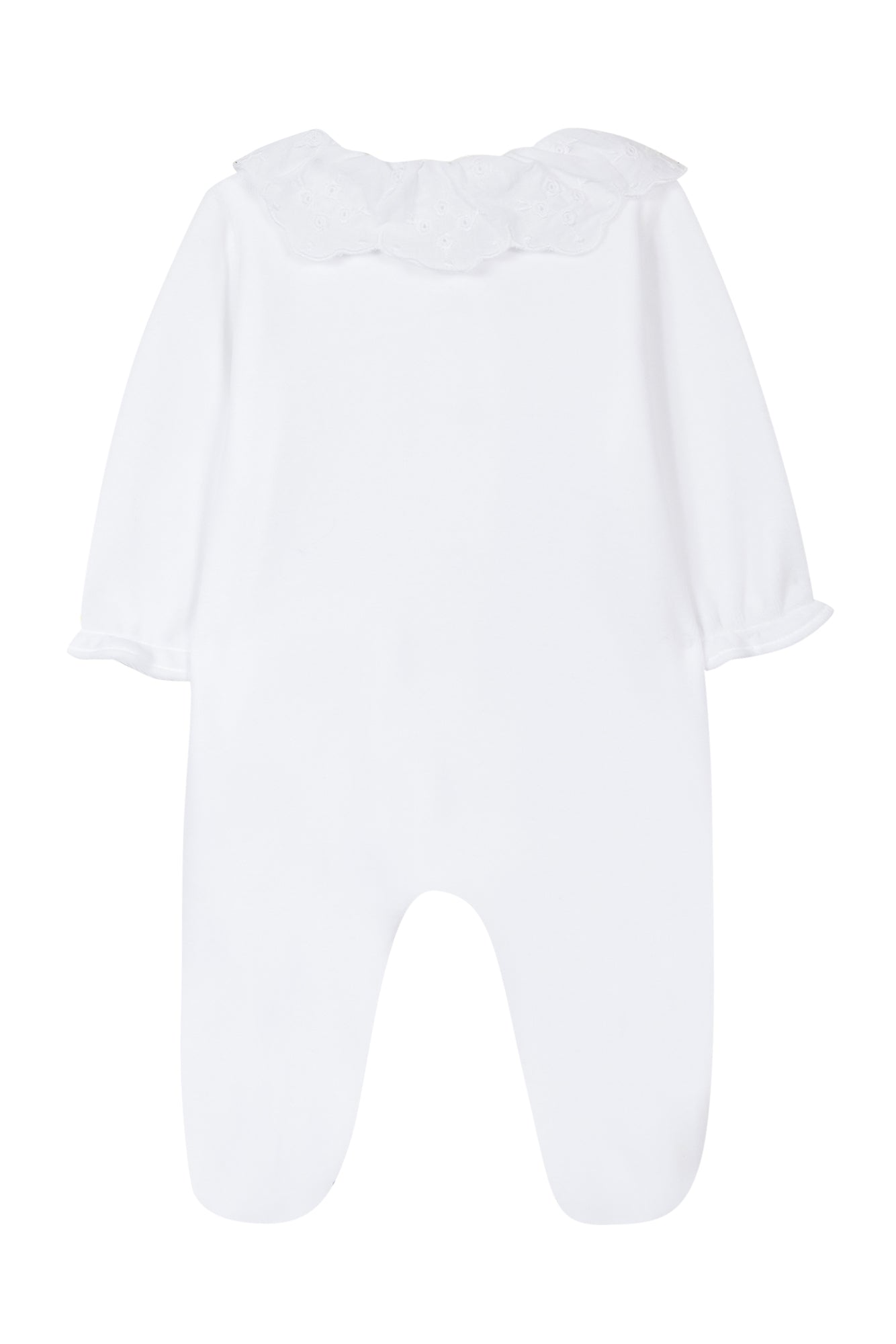 Pyjamas - White Velvet Collar Embroidered White / 3M
