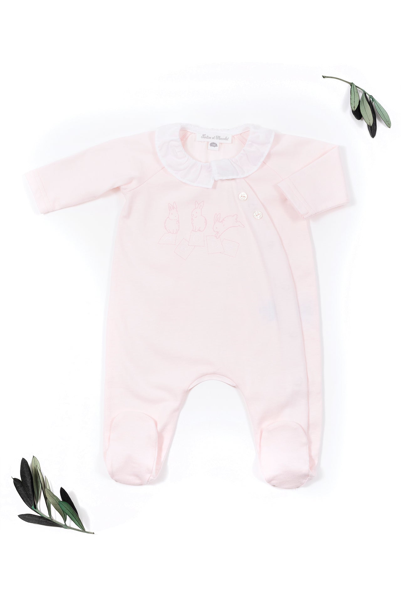 Pyjamas - Pink Illustration Rabbit Light Pink / 1M