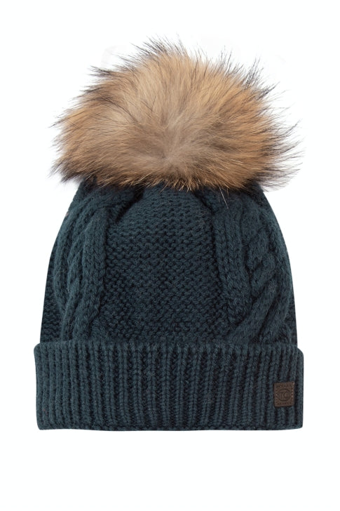 Hat - Navy with fur pompom - Over The Moon