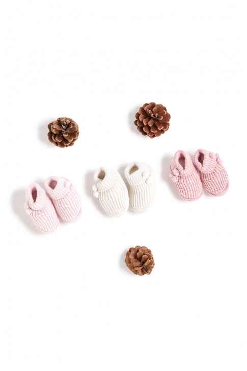 Booties - Pale pink organic cotton - Over The Moon