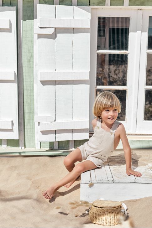 Dungarees - String marl linen - Tartine Et Chocolat