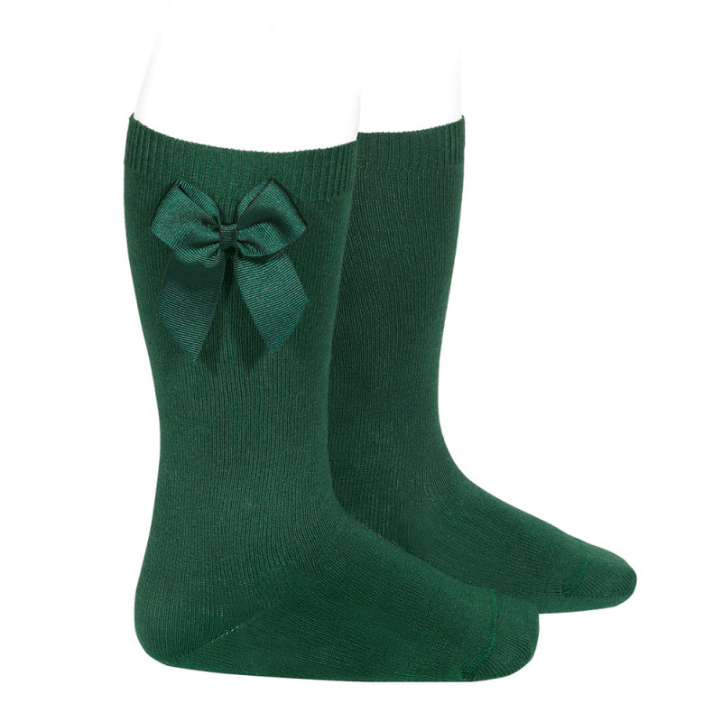 Knee-high socks with cotton side bow - Cóndor