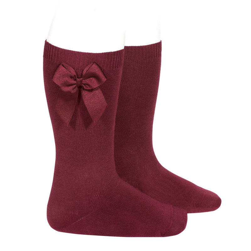 Knee-high socks with cotton side bow - Cóndor
