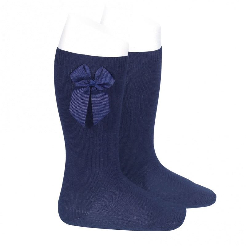 Knee-high socks with cotton side bow - Cóndor