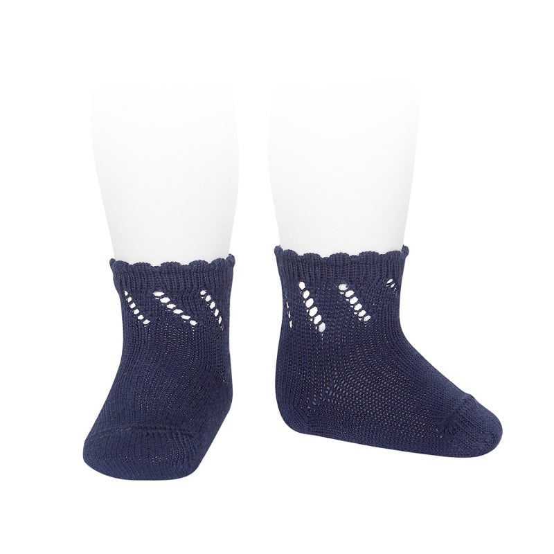 Perle Diagonal Openwork Short Socks - Cóndor